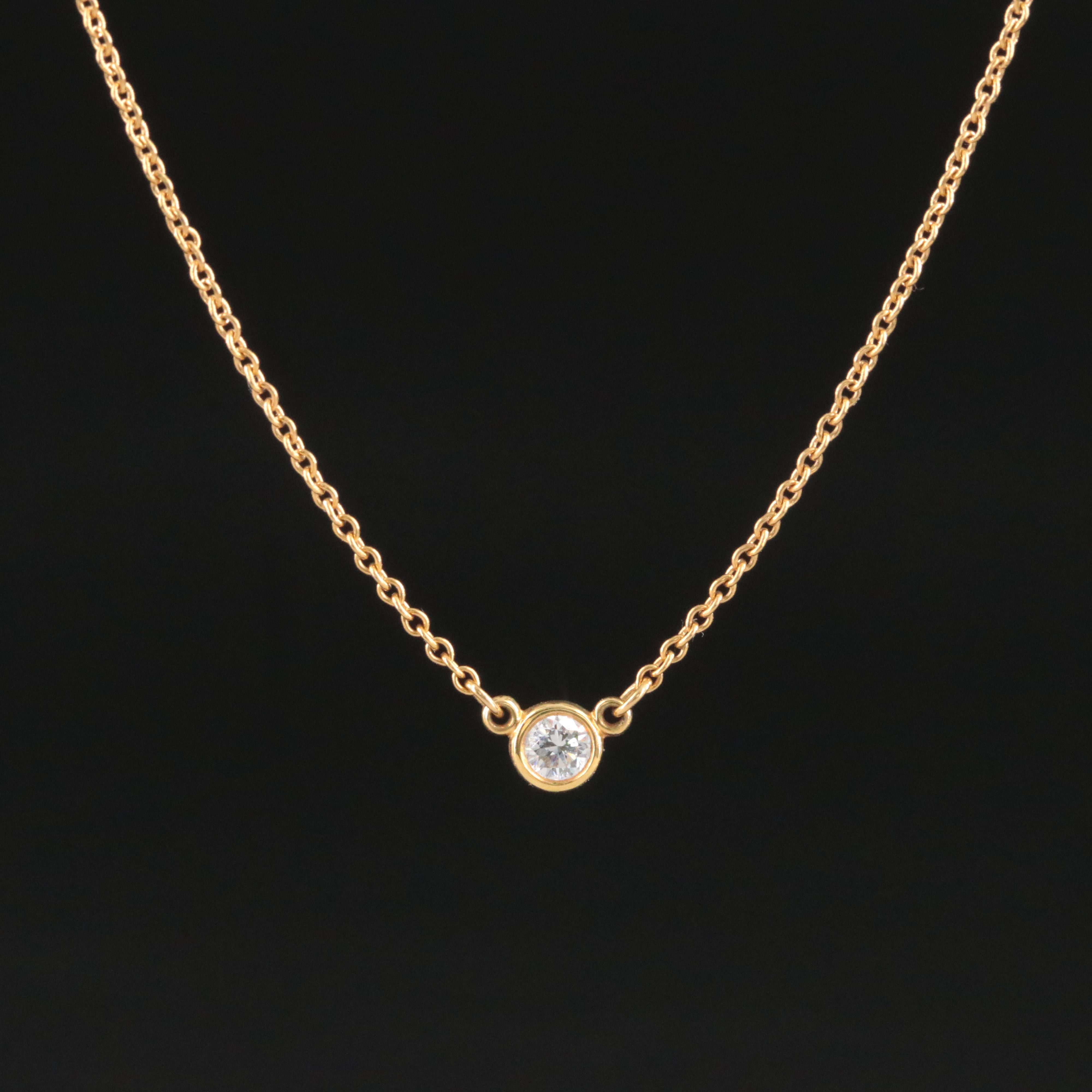 Elsa Peretti for Tiffany & Co. 18K Diamond Bezel Station Necklace