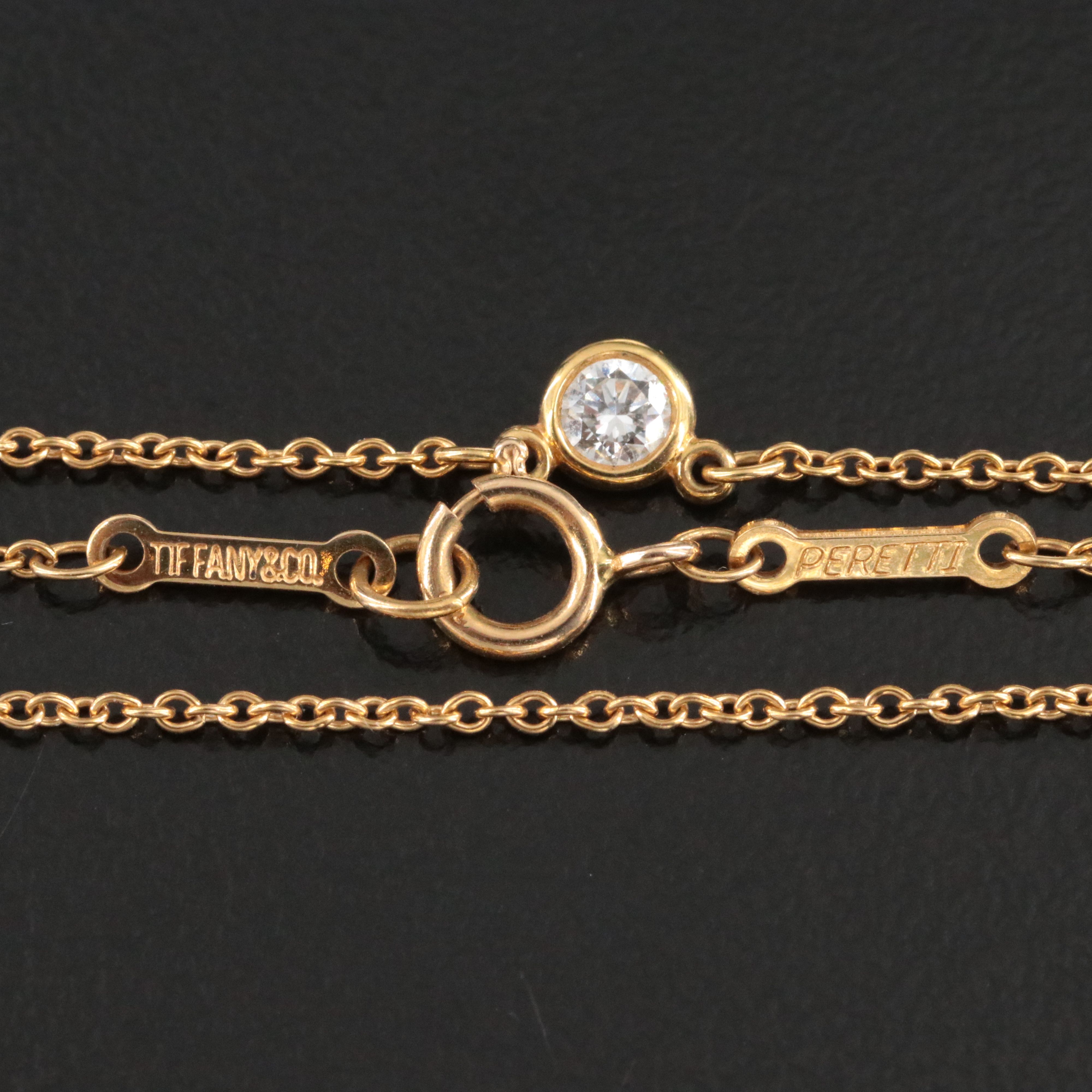 Elsa Peretti for Tiffany & Co. 18K Diamond Bezel Station Necklace