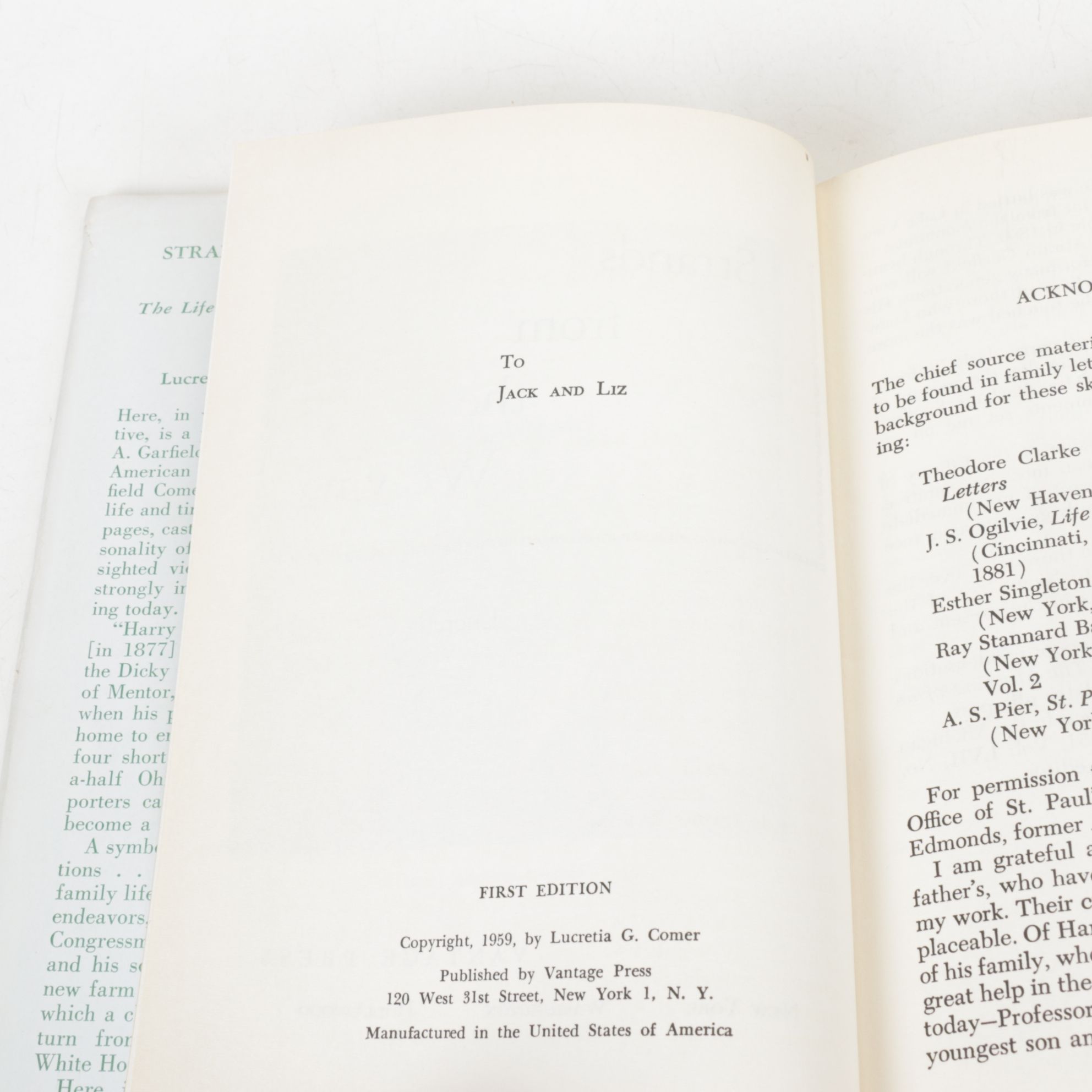 First Edition "Strands from the Weaving" by Lucretia G. Comer