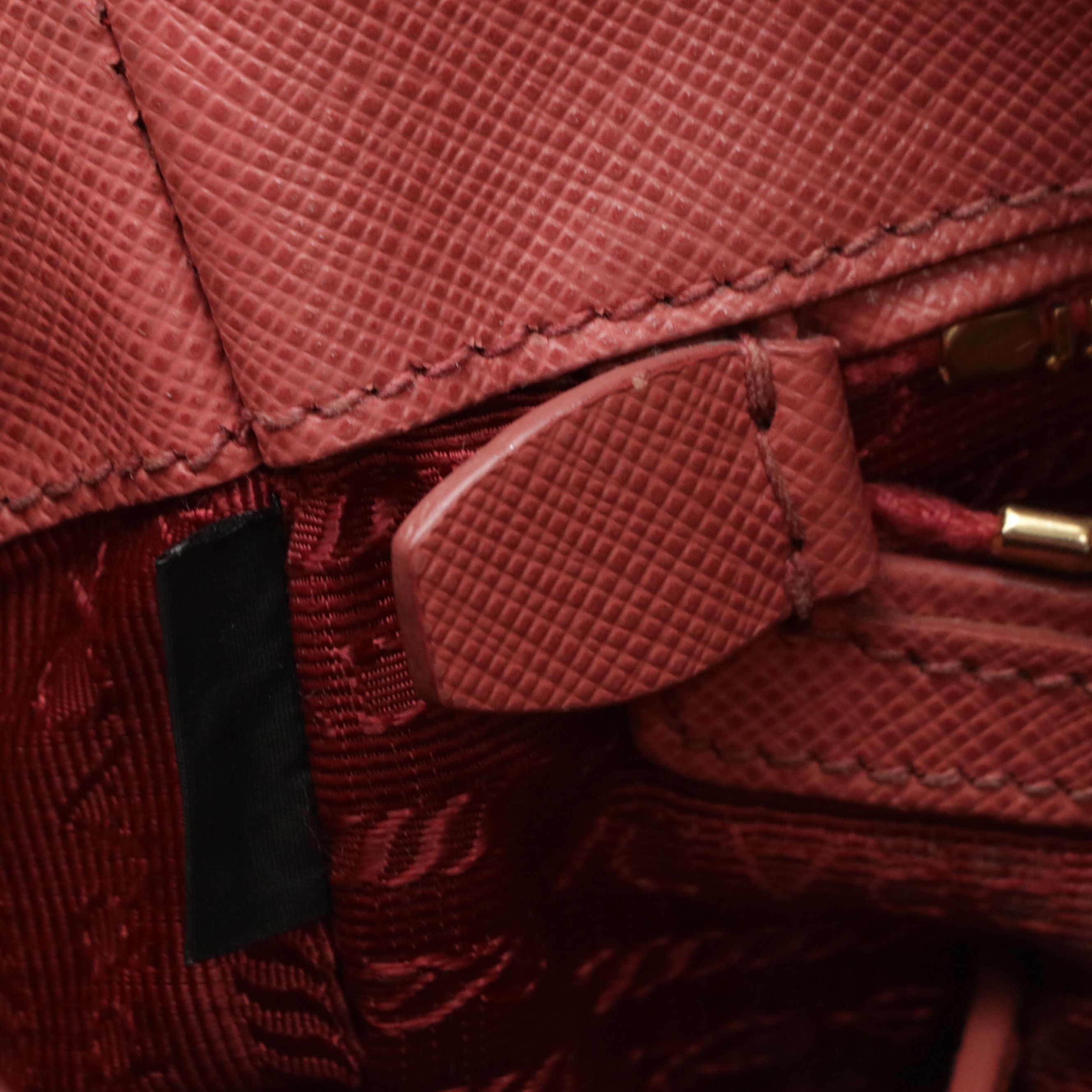 Prada Small Two-Way Shopping Tote in Tamaris & Camelia Pink Saffiano Leather