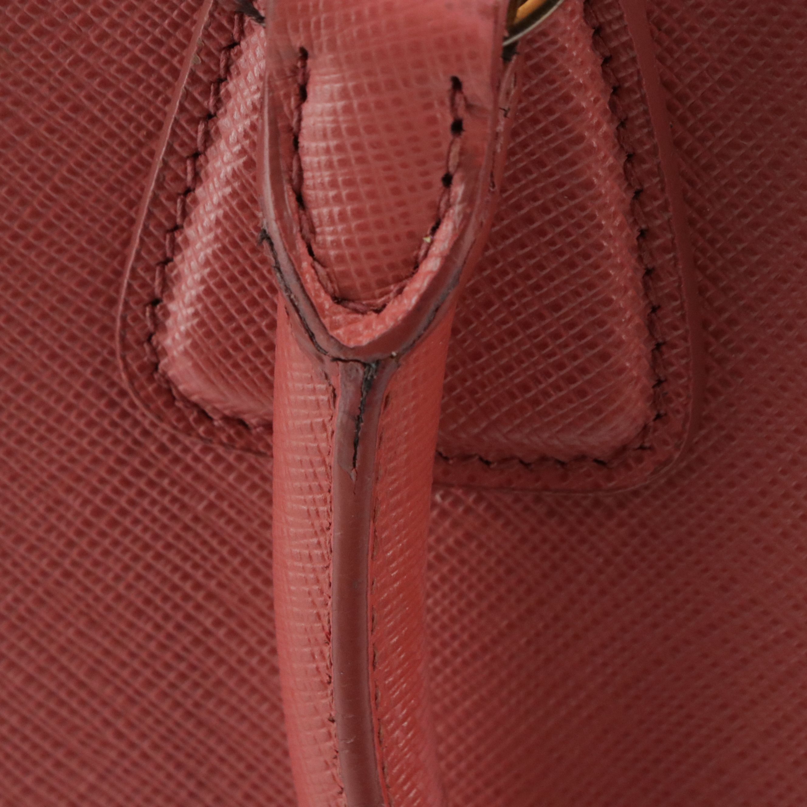 Prada Small Two-Way Shopping Tote in Tamaris & Camelia Pink Saffiano Leather
