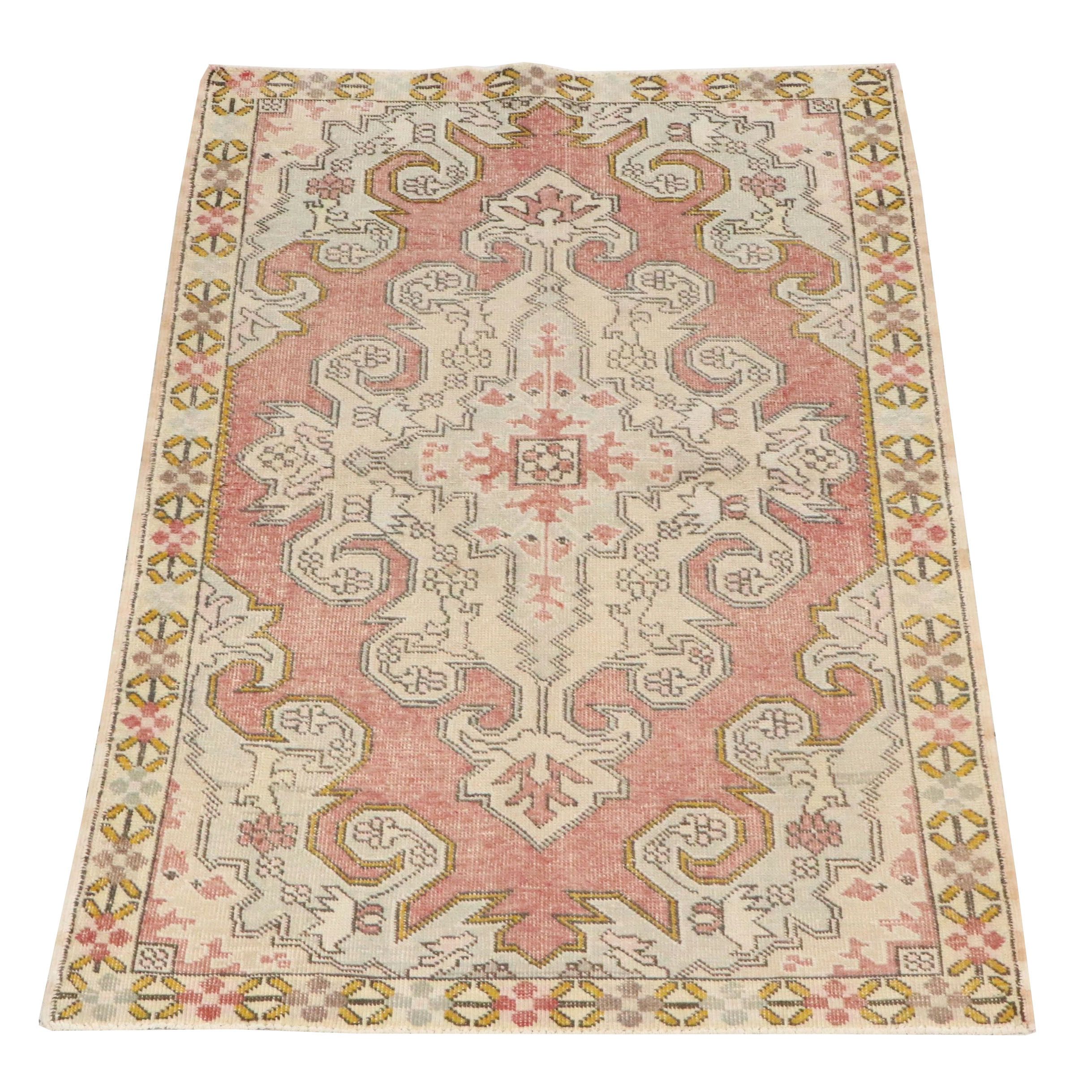 4'9 x 7'3 Hand-Knotted Turkish Anatolian Area Rug