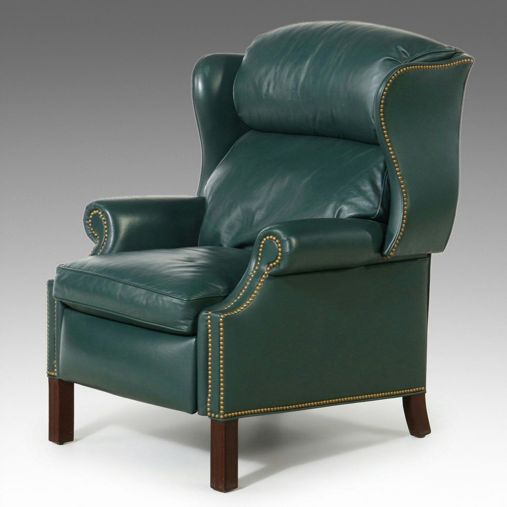Hancock & Moore Chippendale Style Leather Upholstered Recliner