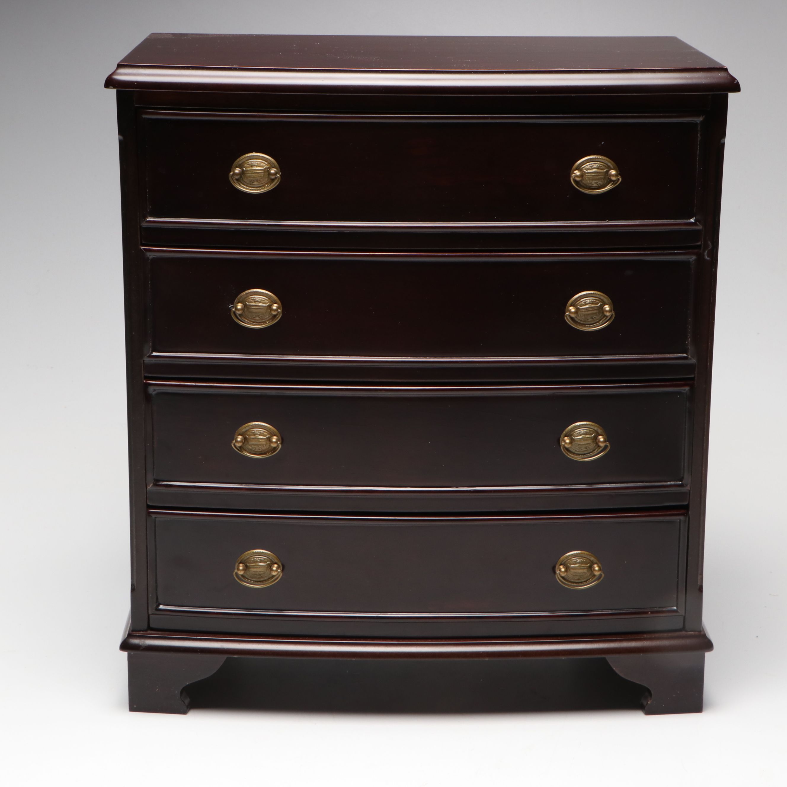 The Bombay Company Wooden Footed Jewelry Chest, Late 20th Century