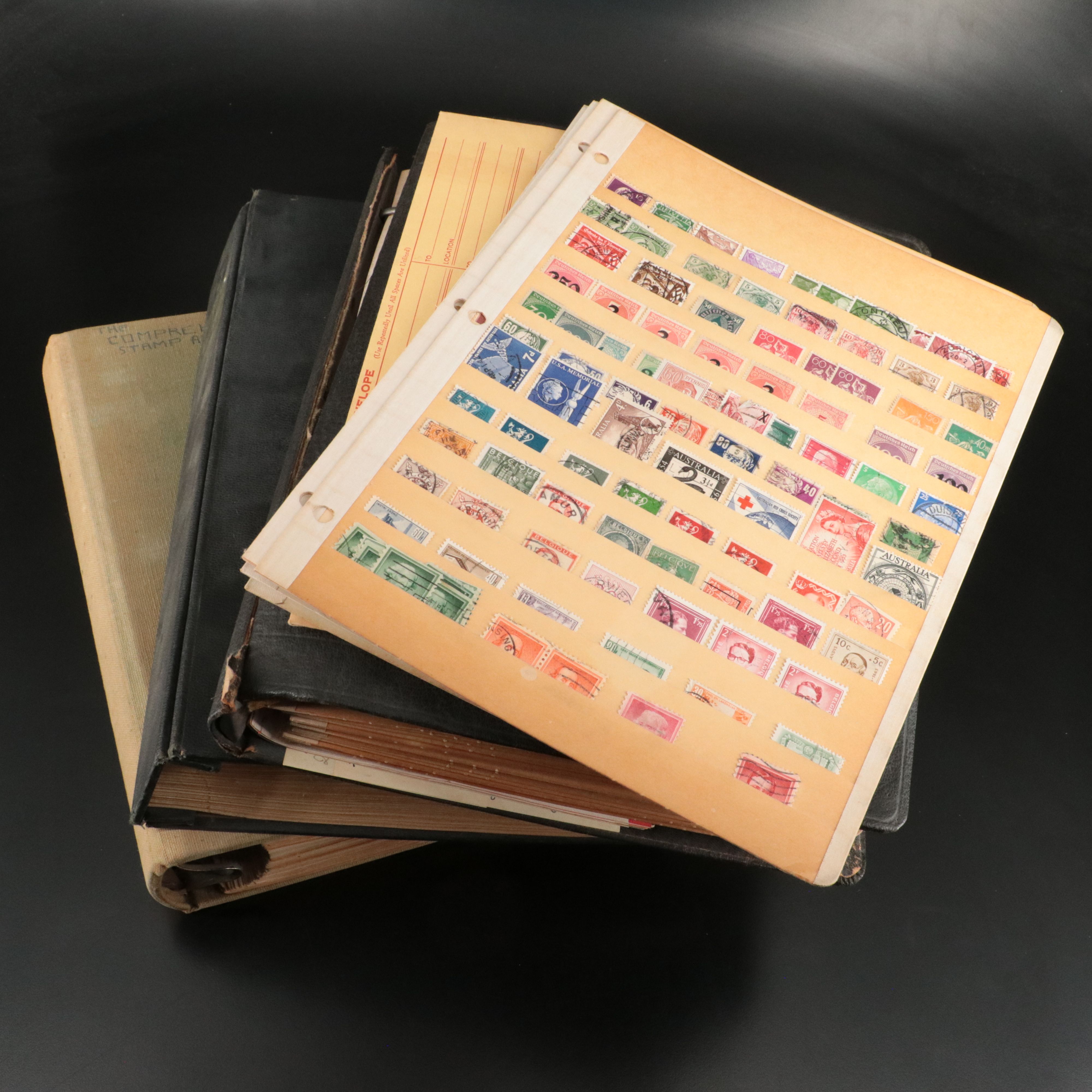 Three Vintage Albums of World Postage Stamps and Postal Covers