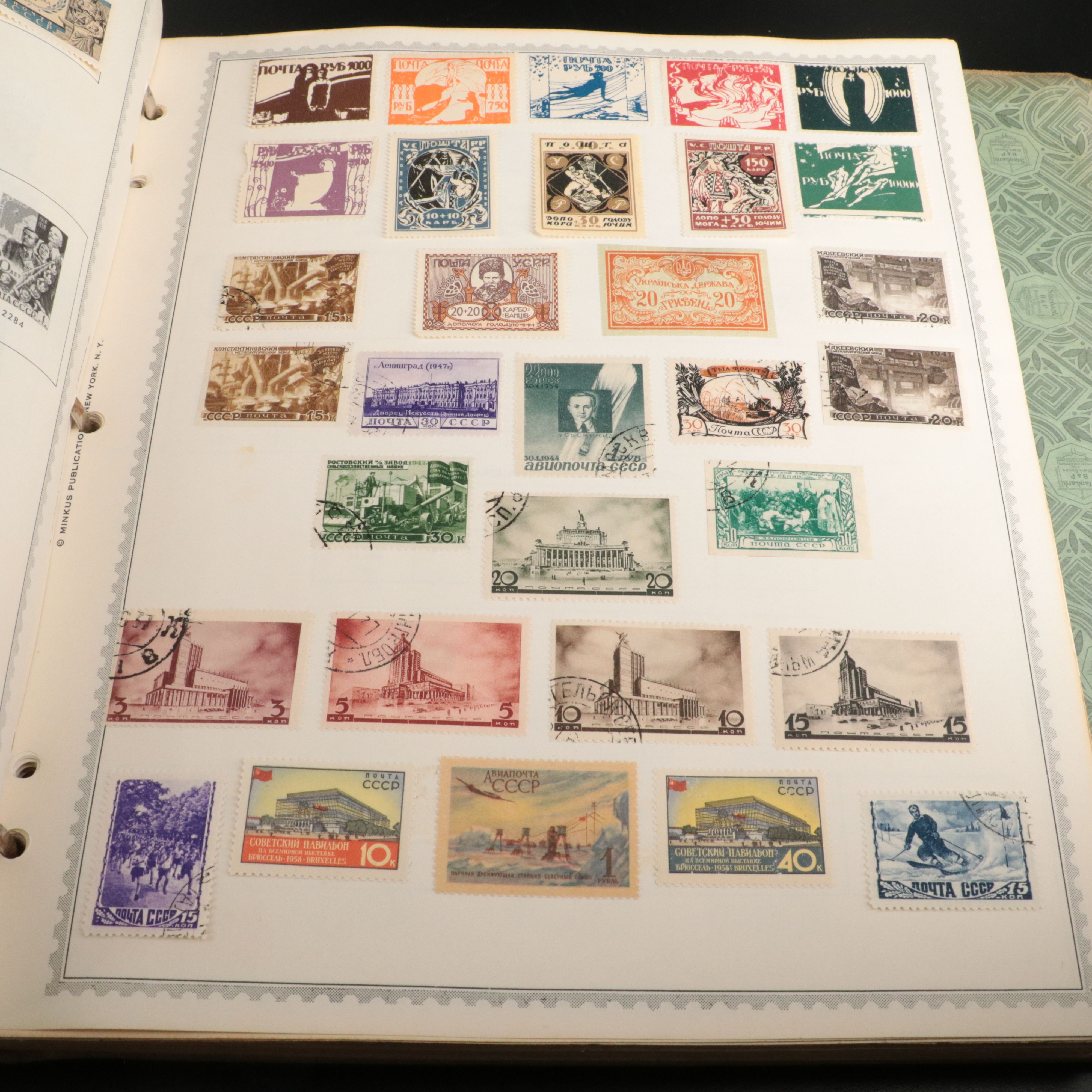 Three Vintage Albums of World Postage Stamps and Postal Covers