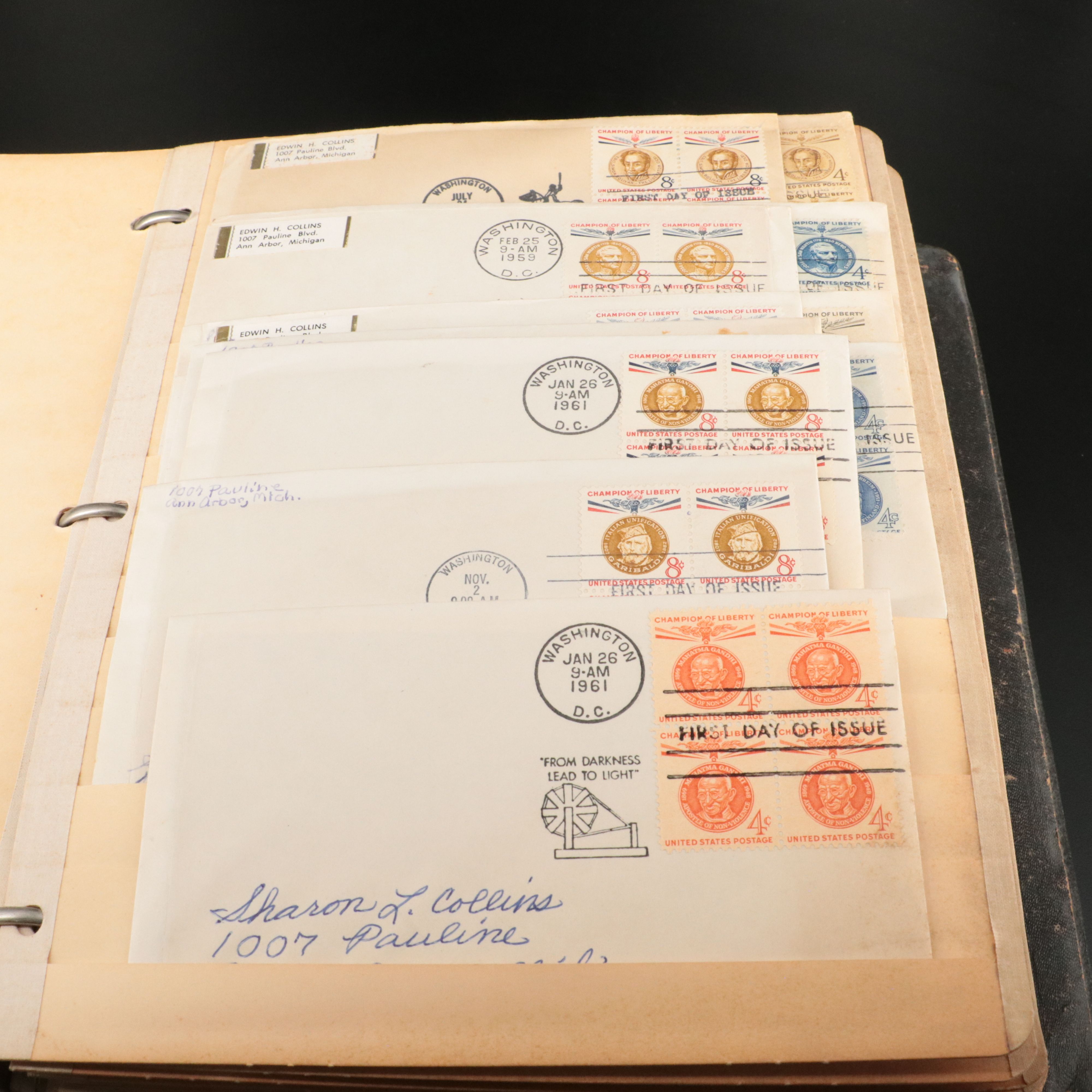 Three Vintage Albums of World Postage Stamps and Postal Covers