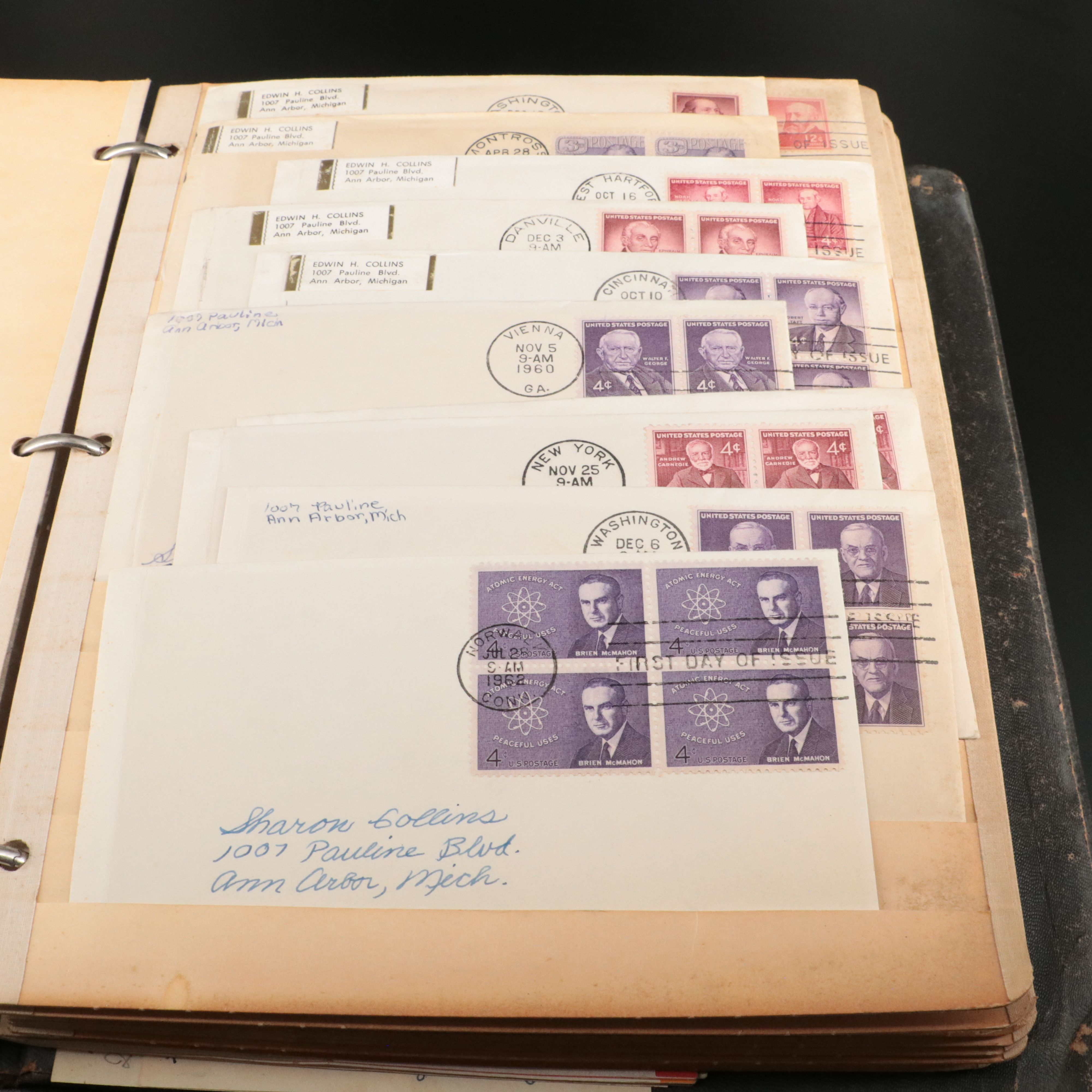 Three Vintage Albums of World Postage Stamps and Postal Covers
