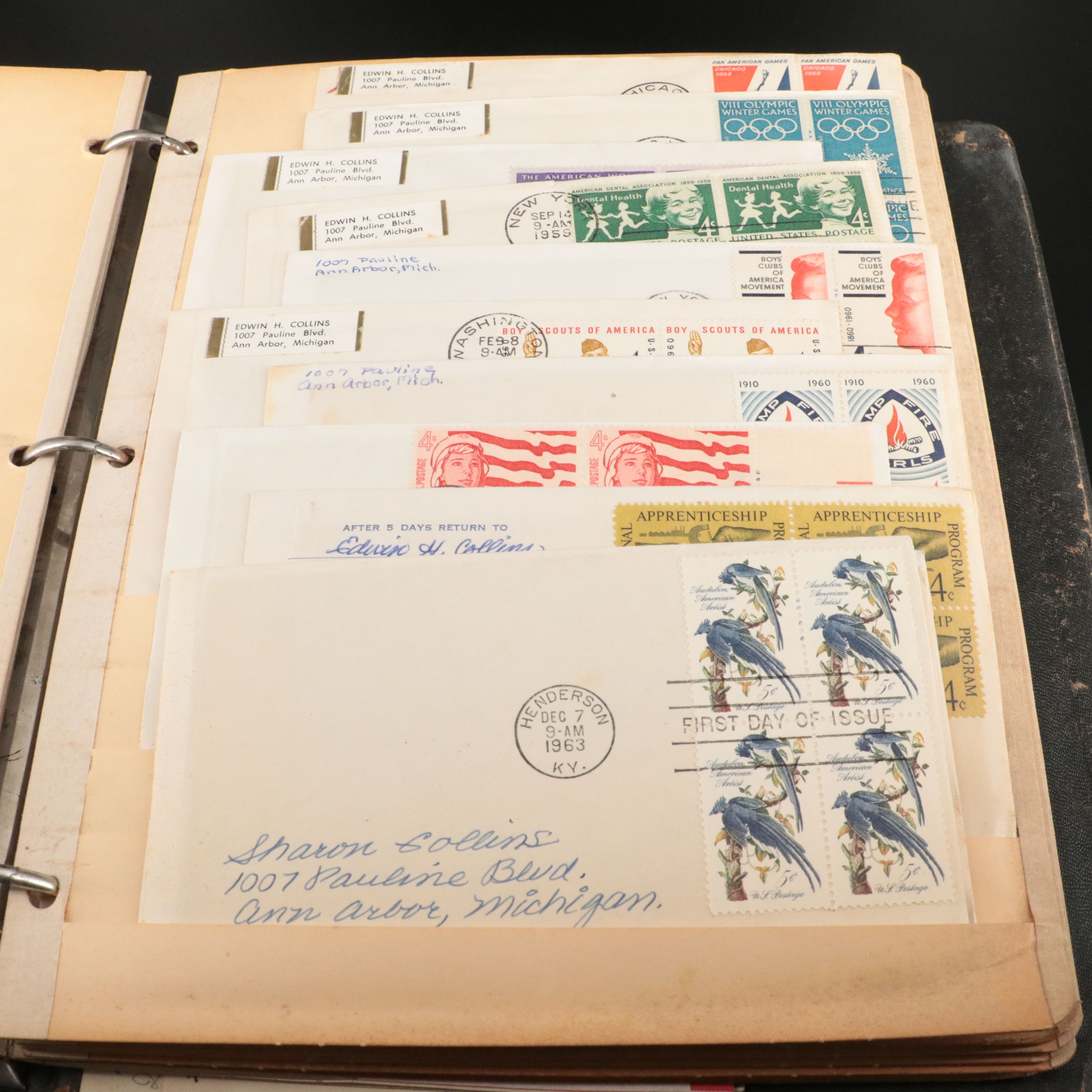 Three Vintage Albums of World Postage Stamps and Postal Covers