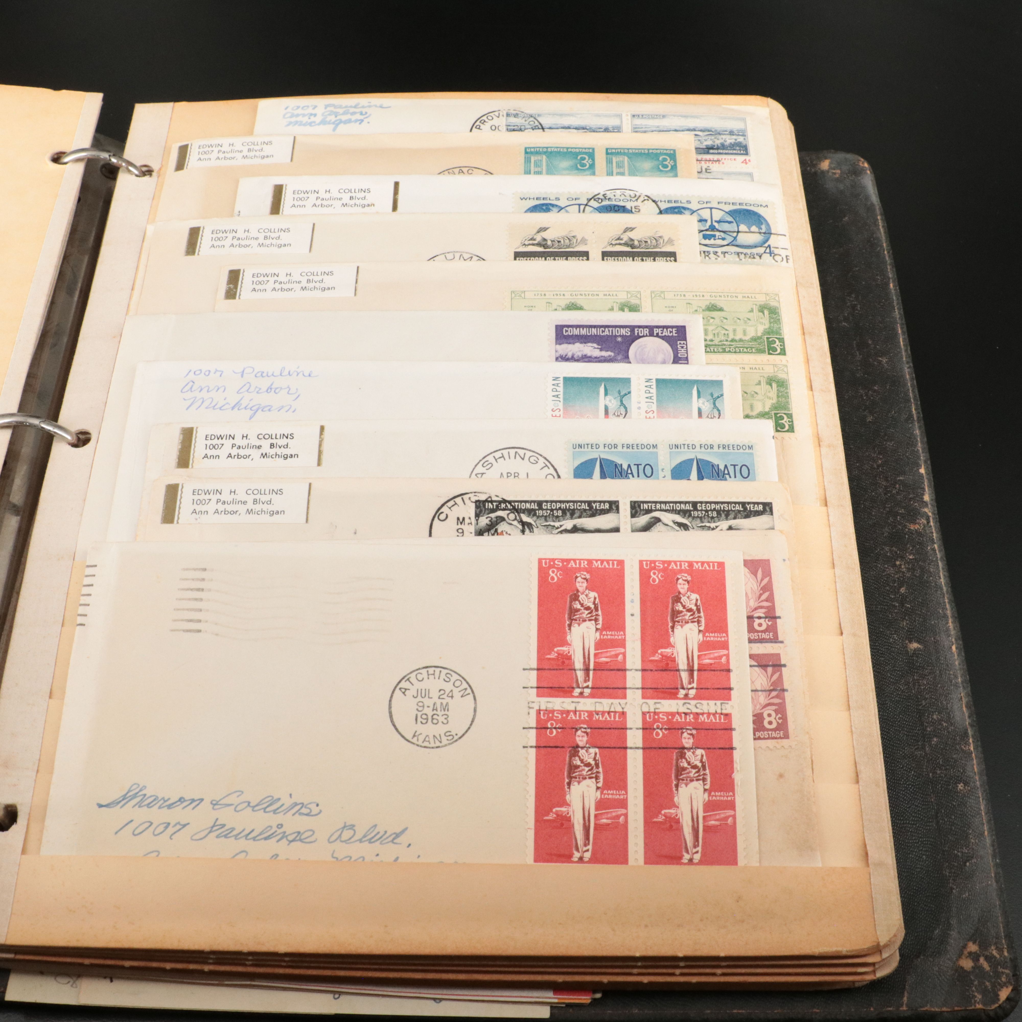 Three Vintage Albums of World Postage Stamps and Postal Covers