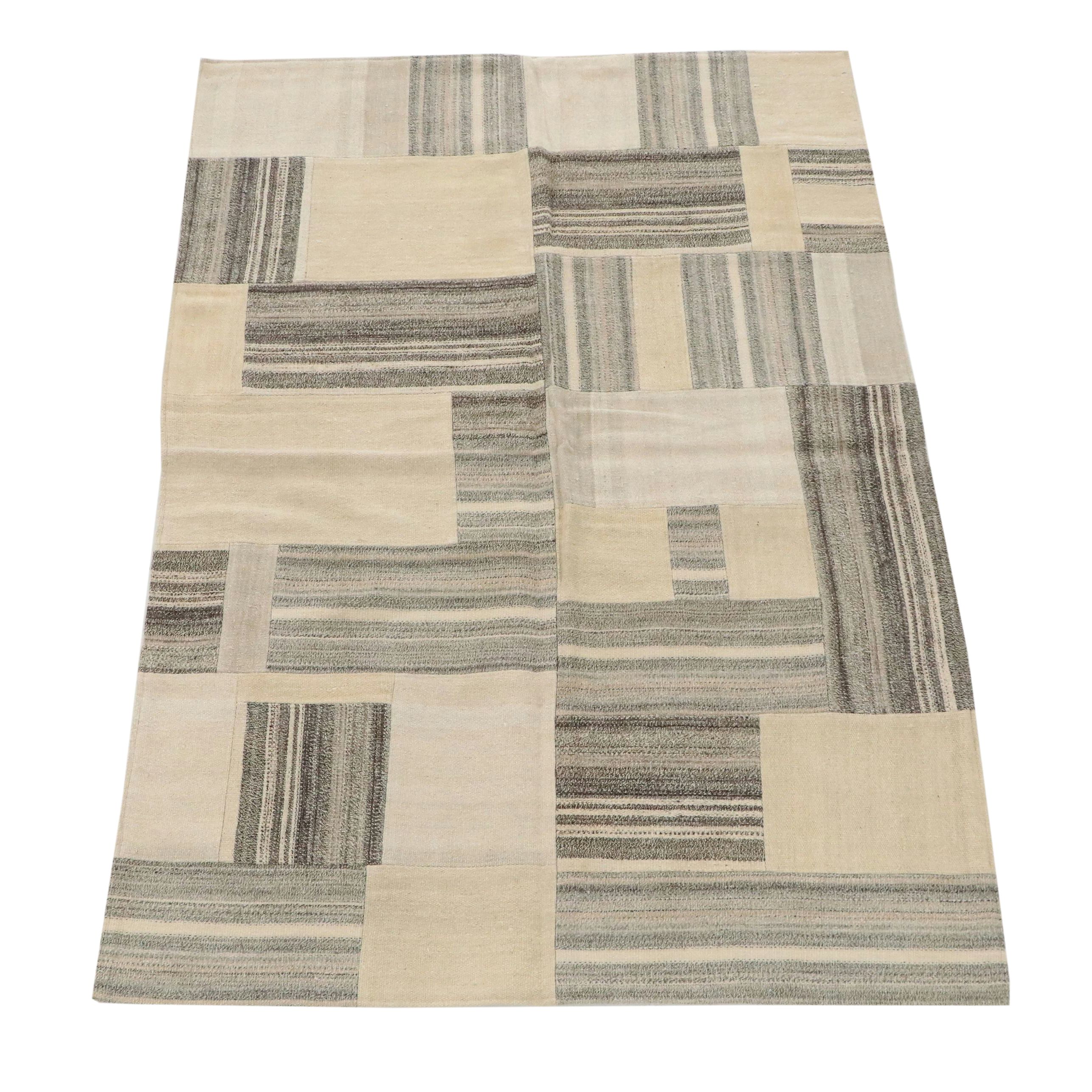 5'4 x 7'10 Handmade Turkish Patchwork Area Rug