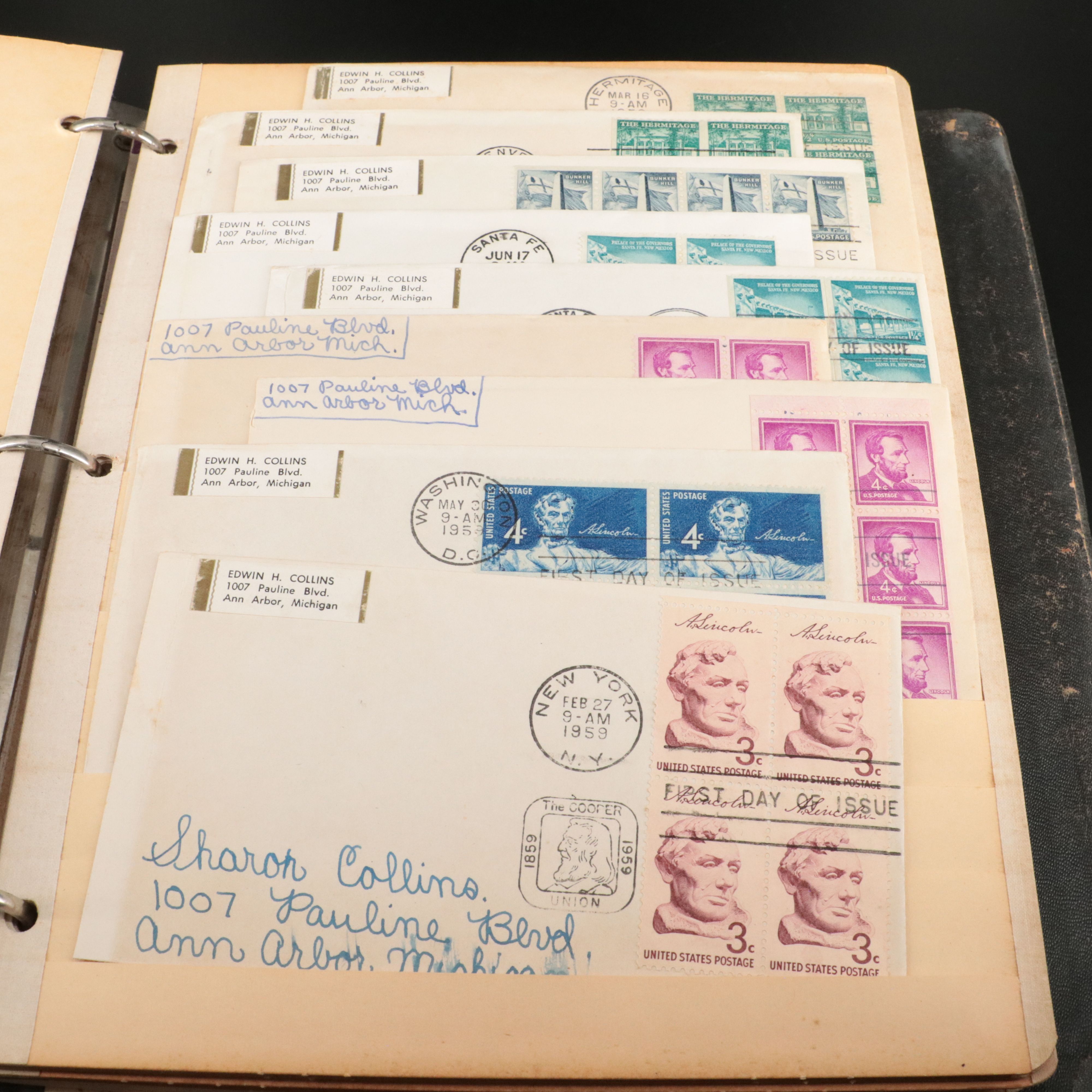Three Vintage Albums of World Postage Stamps and Postal Covers