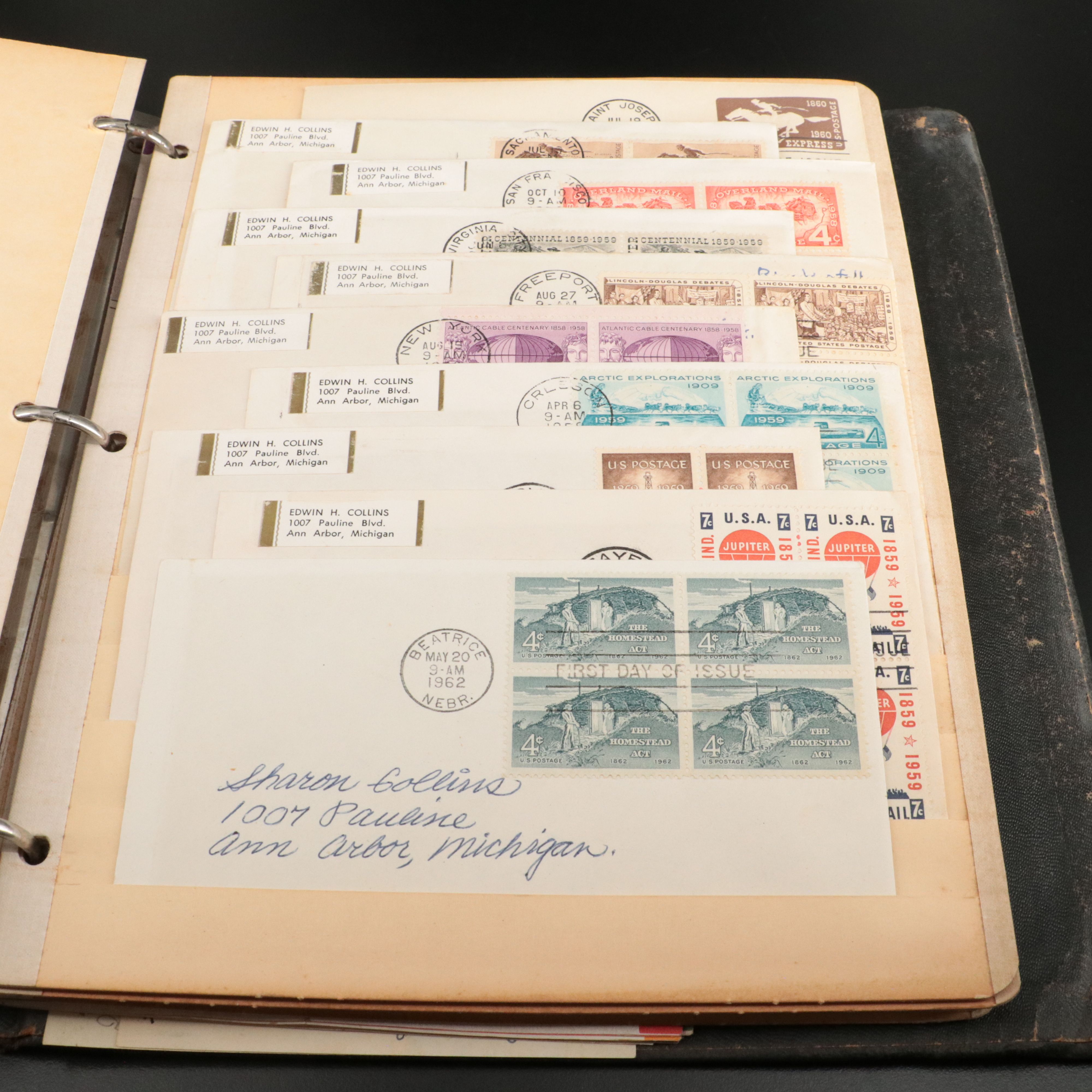 Three Vintage Albums of World Postage Stamps and Postal Covers