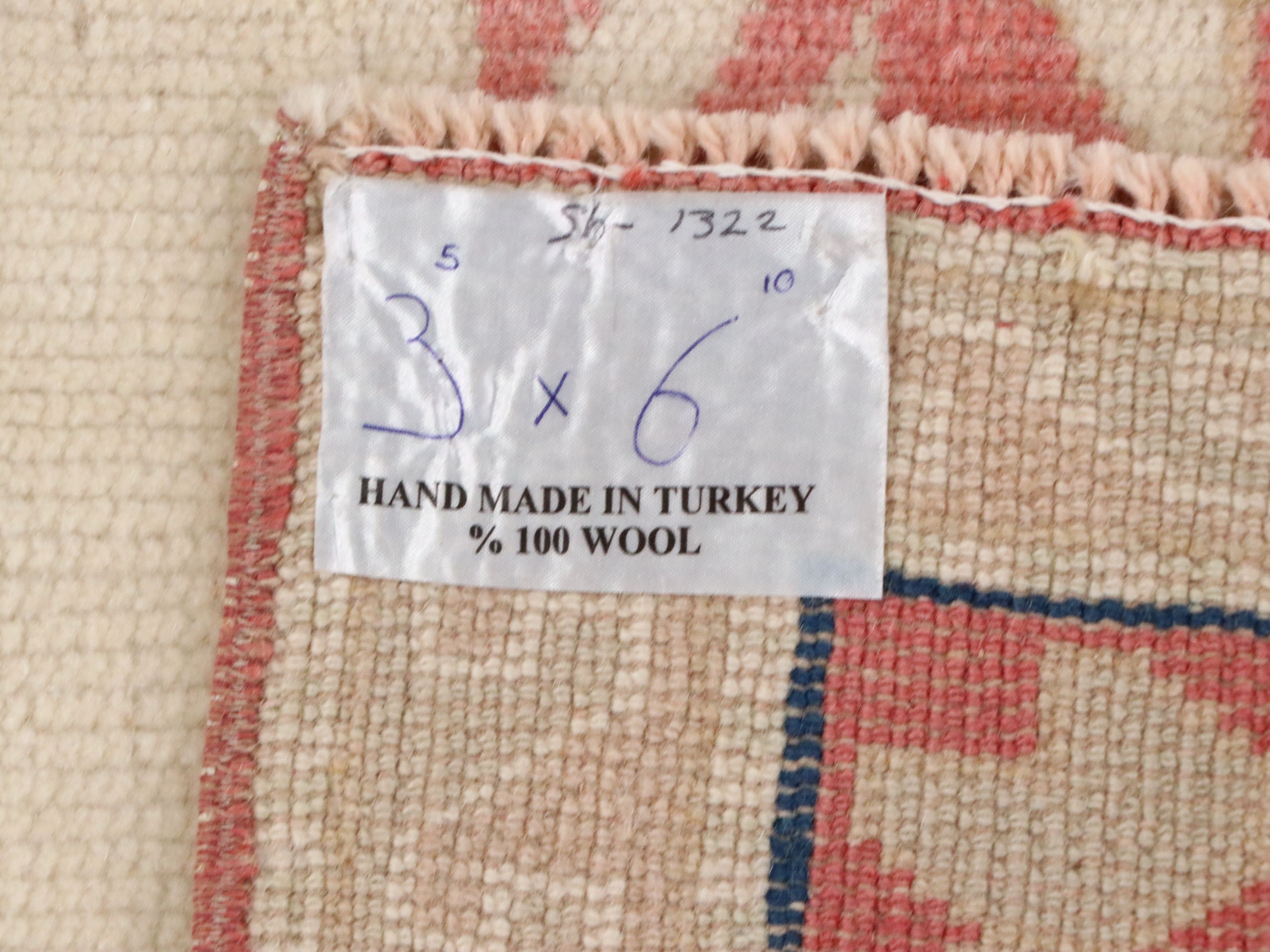 5'3 x 6'11 Hand-Knotted Turkish Anatolian Area Rug