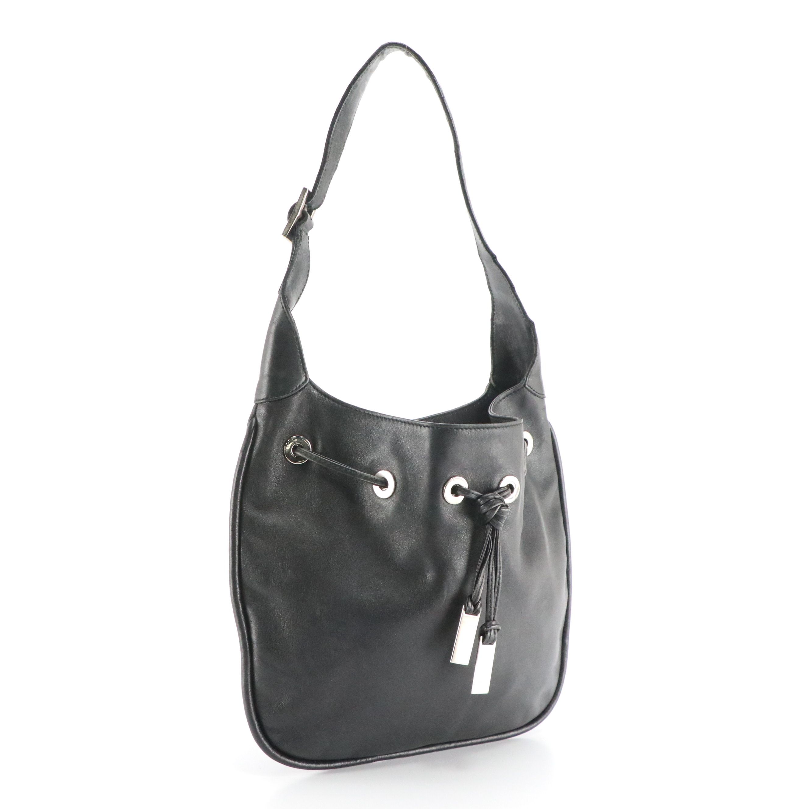 Gucci Hobo Shoulder Bag in Black Calfskin Leather