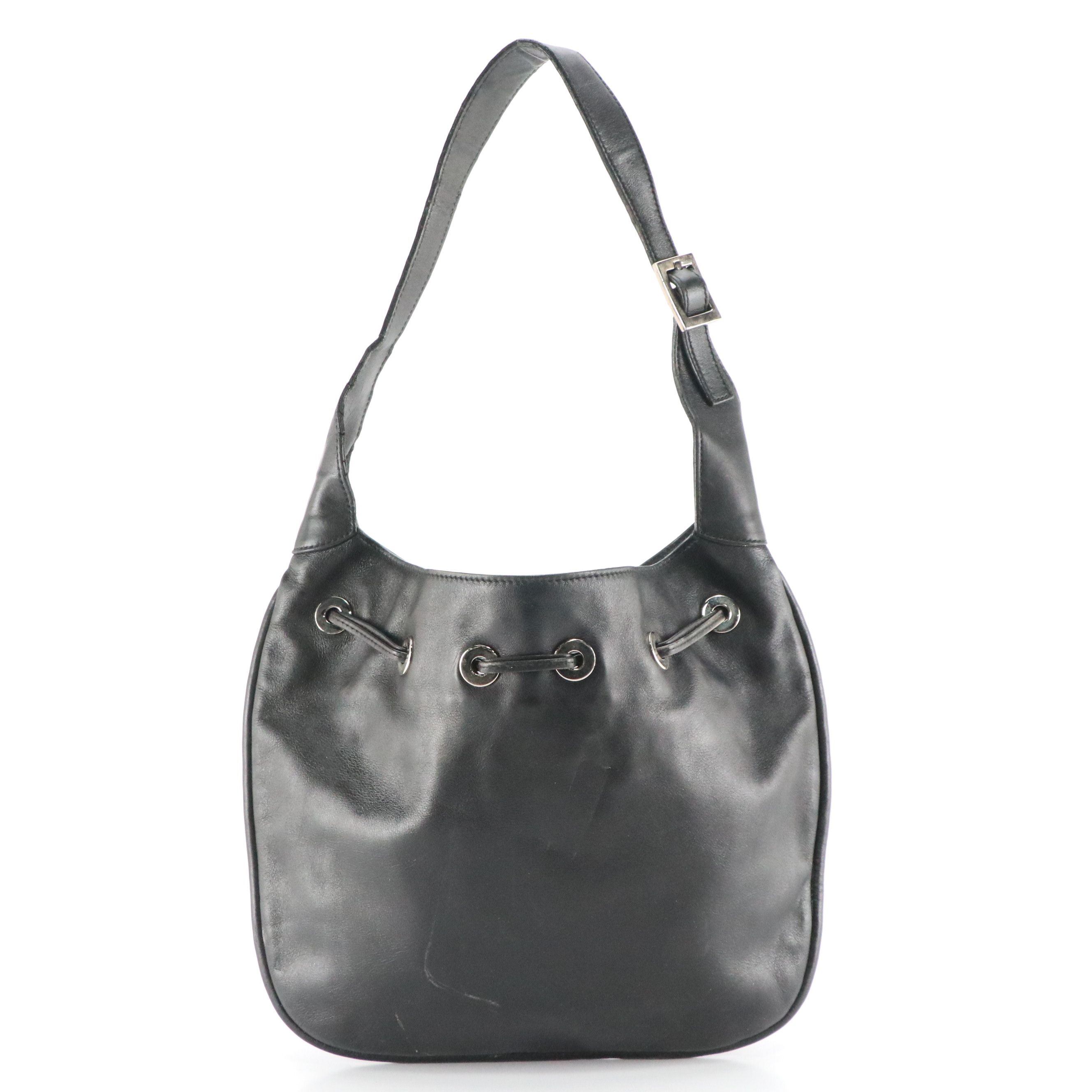 Gucci Hobo Shoulder Bag in Black Calfskin Leather