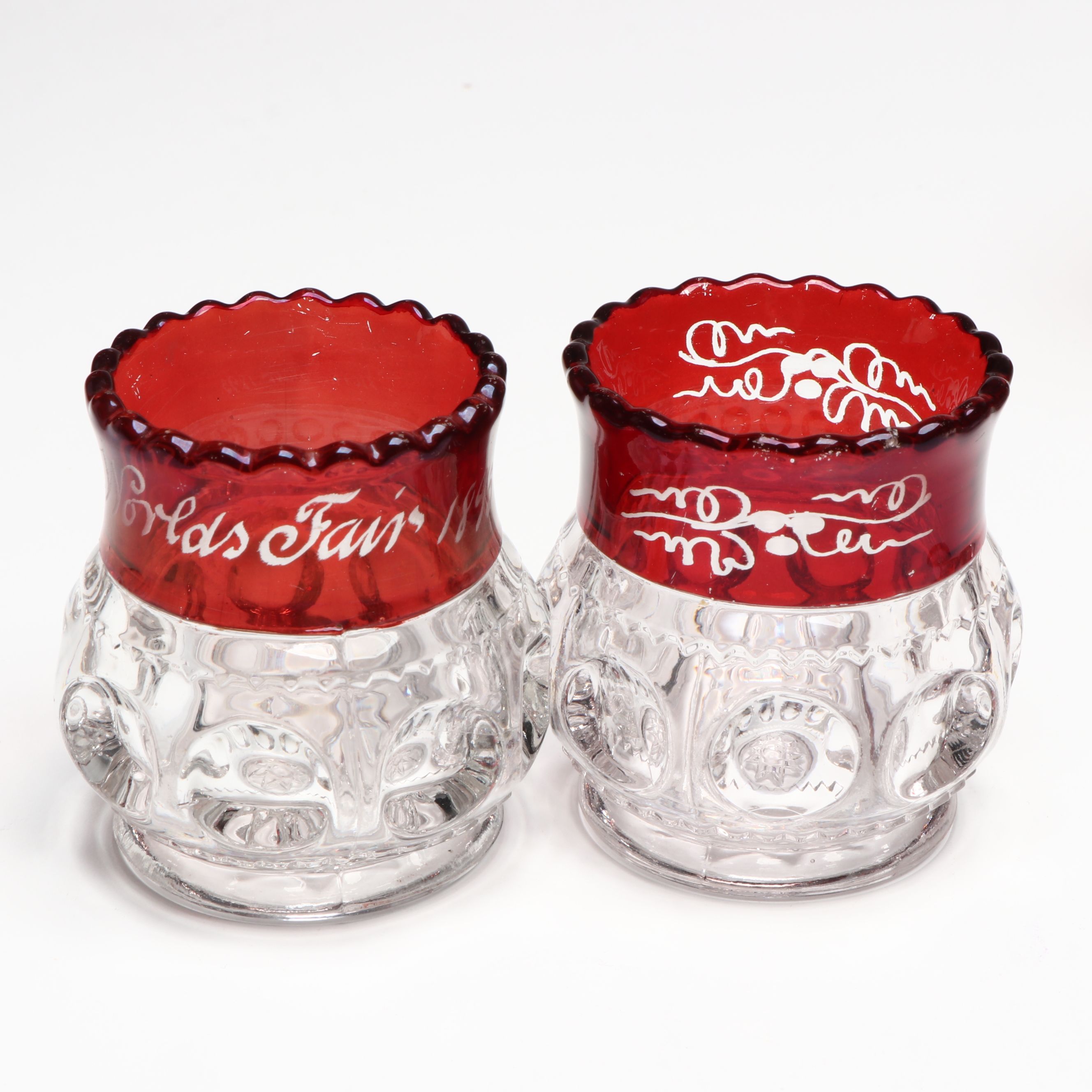 Collection of Bohemian Style Ruby Cut to Clear Glass Drinkware