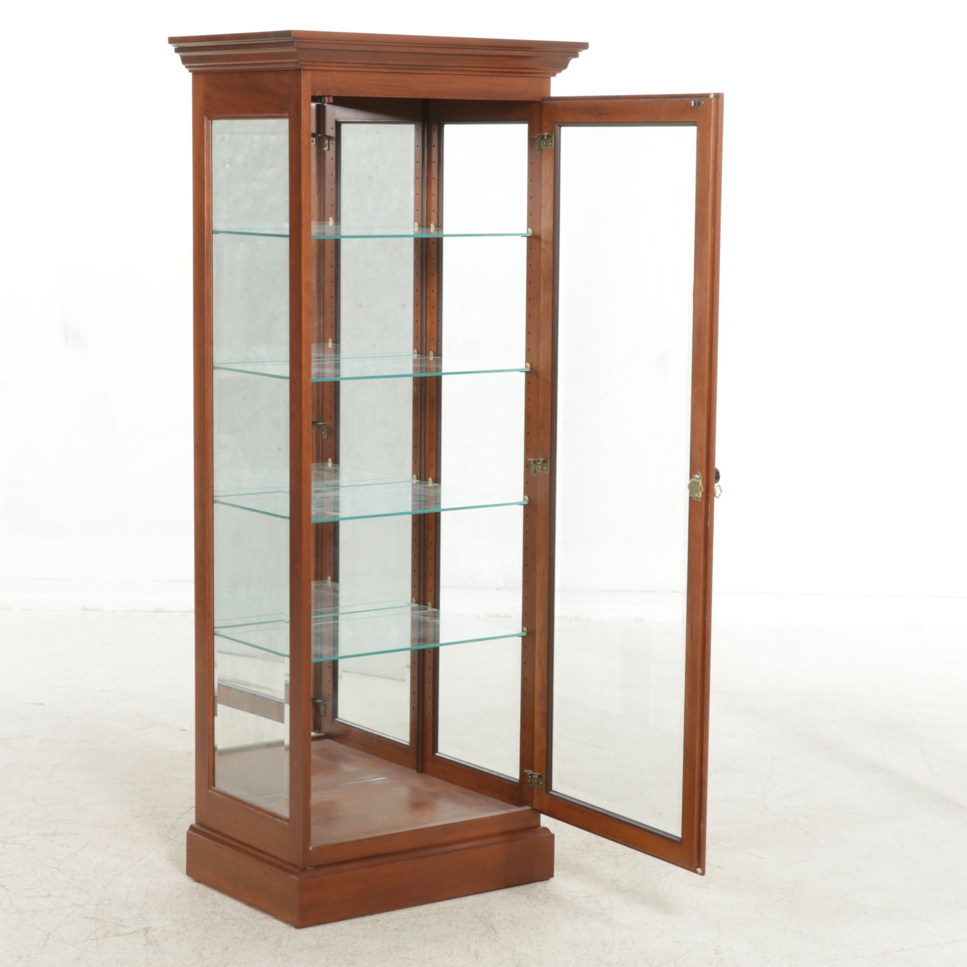 Amish Originals Cherry Illuminated Curio Cabinet, 21st Century