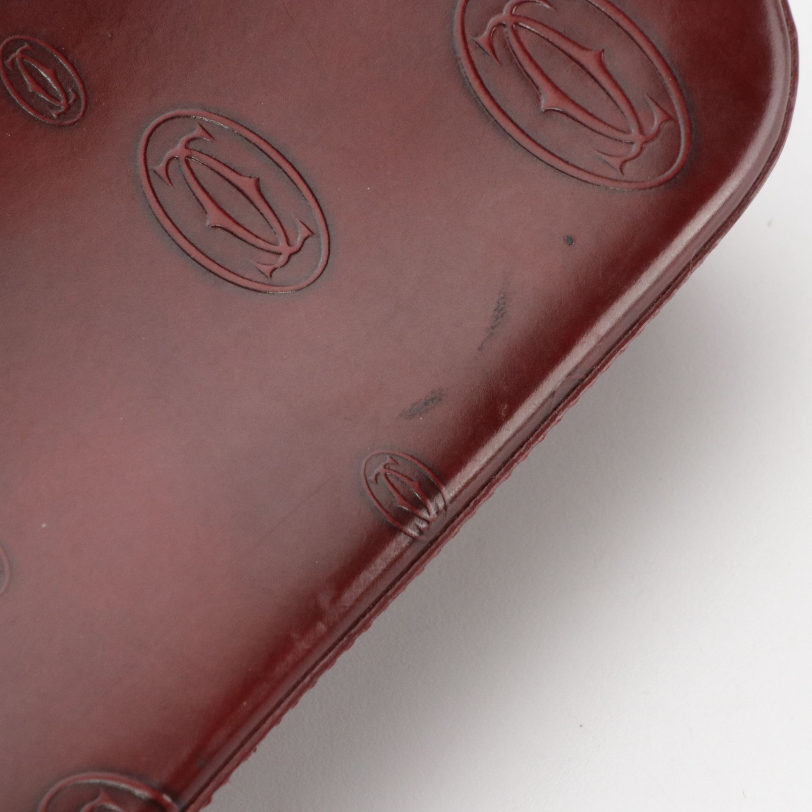 Cartier Baguette Shoulder Bag in Burgundy Happy Birthday Patent Leather