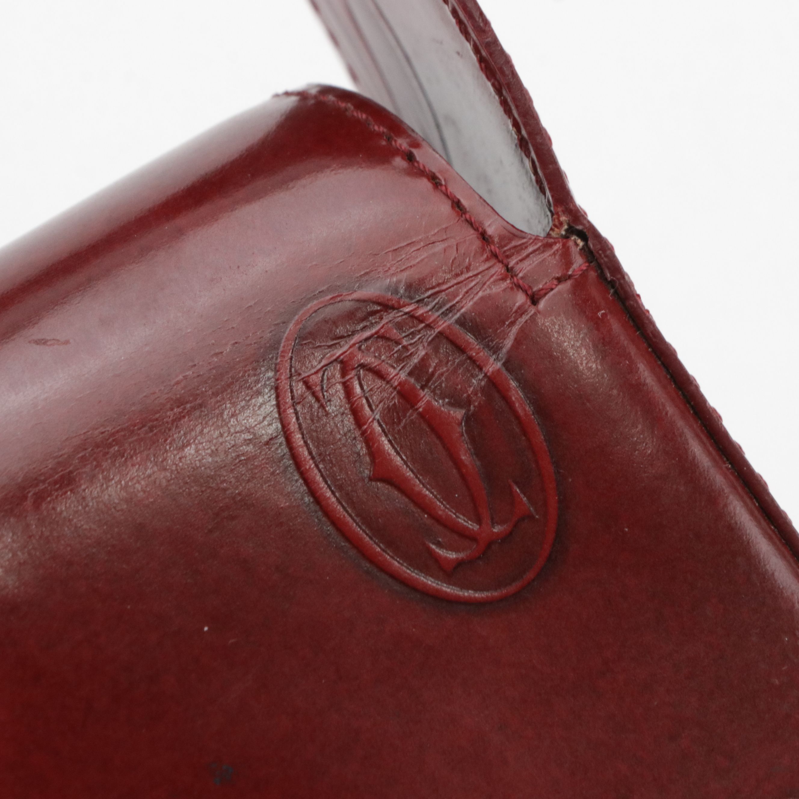 Cartier Baguette Shoulder Bag in Burgundy Happy Birthday Patent Leather
