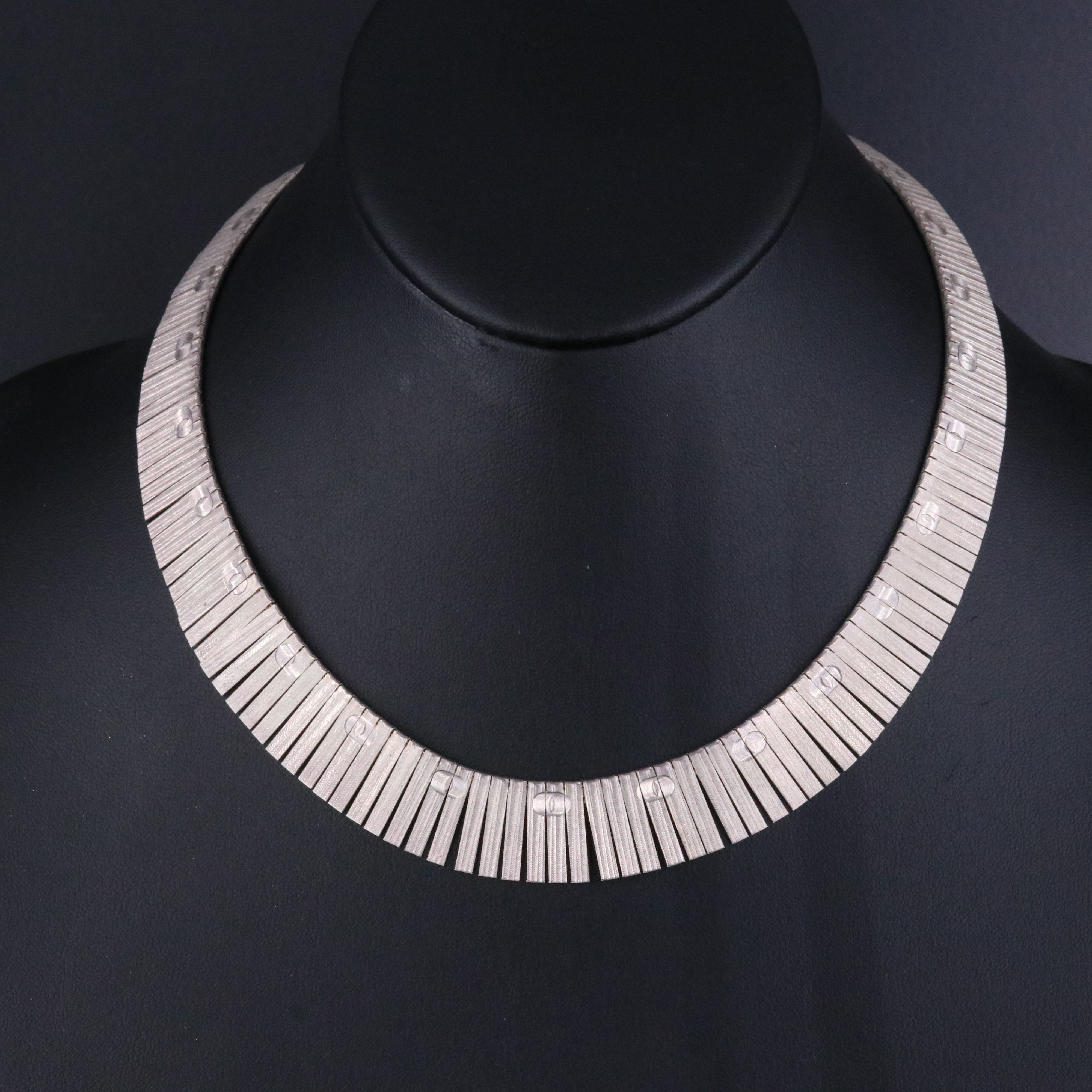 Italian Sterling Reversible Fringe Collar