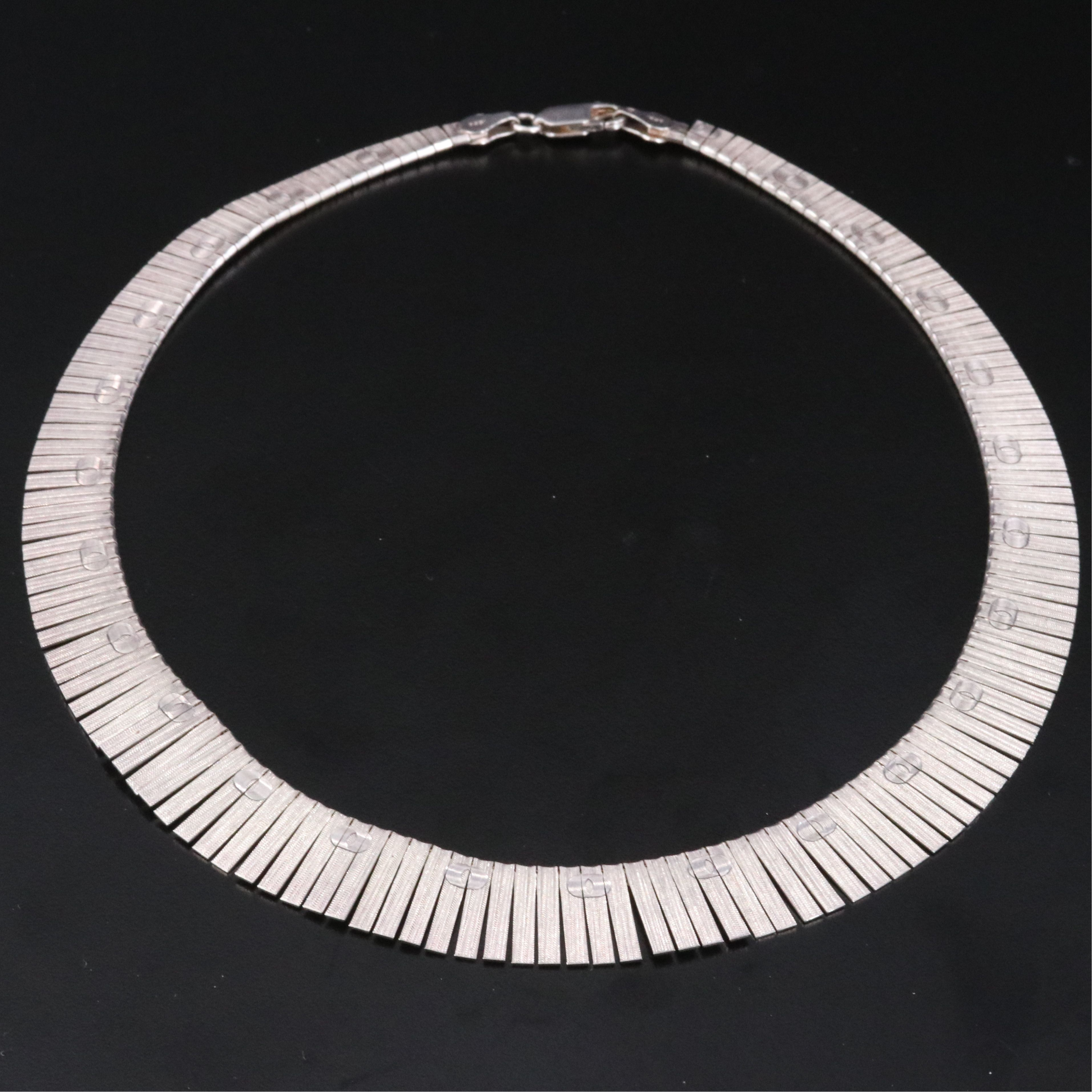 Italian Sterling Reversible Fringe Collar