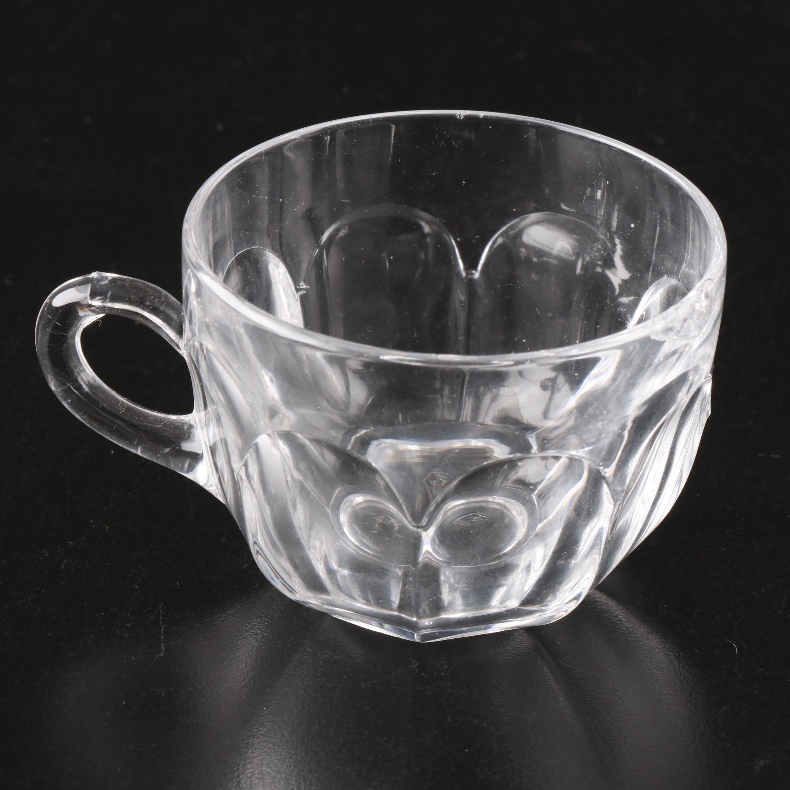 Heisey Glass "Colonial Clear" Punch Bowl with Stand, Cups and Ladle