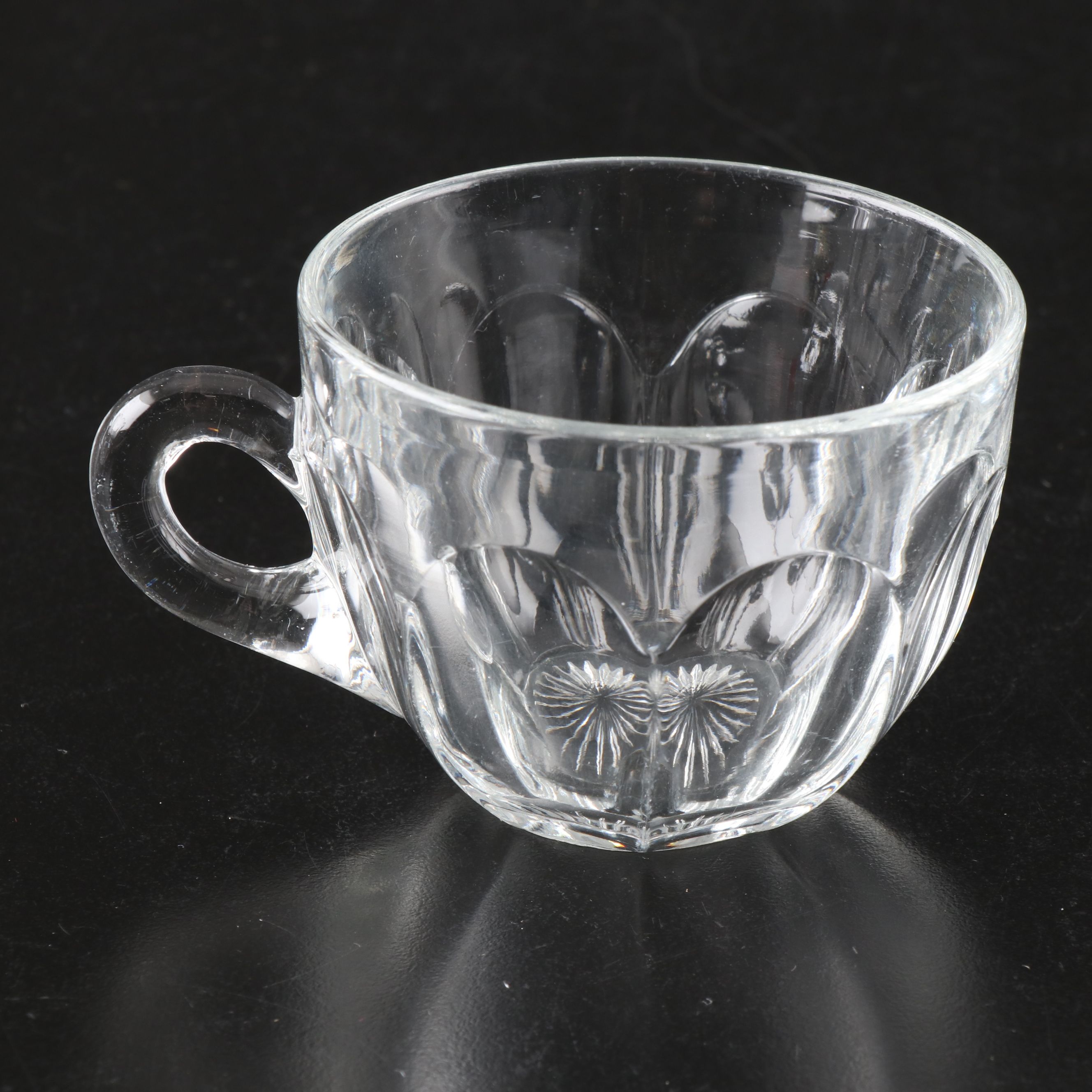 Heisey Glass "Colonial Clear" Punch Bowl with Stand, Cups and Ladle