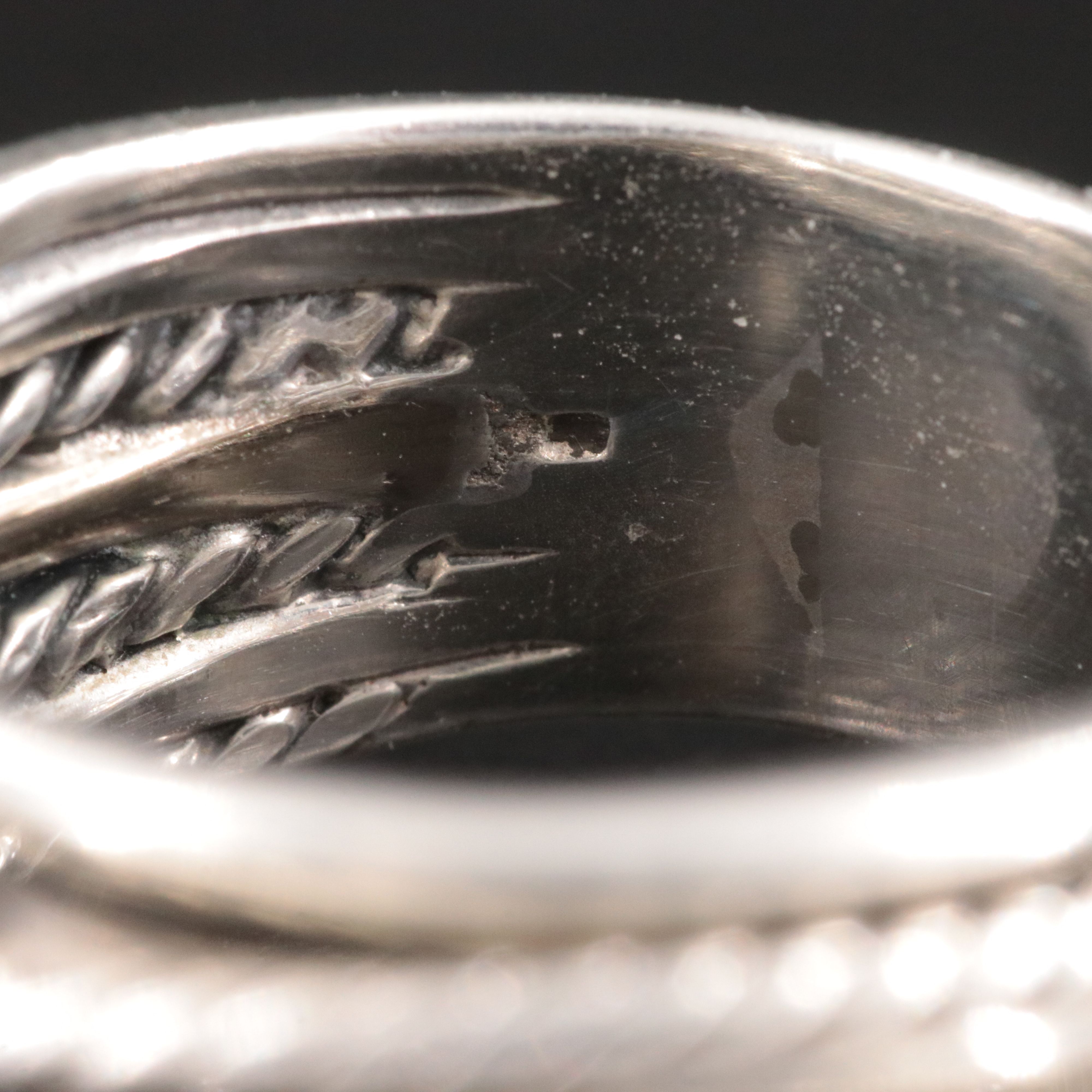 David Yurman Sterling and 14K Diamond Crossover Ring