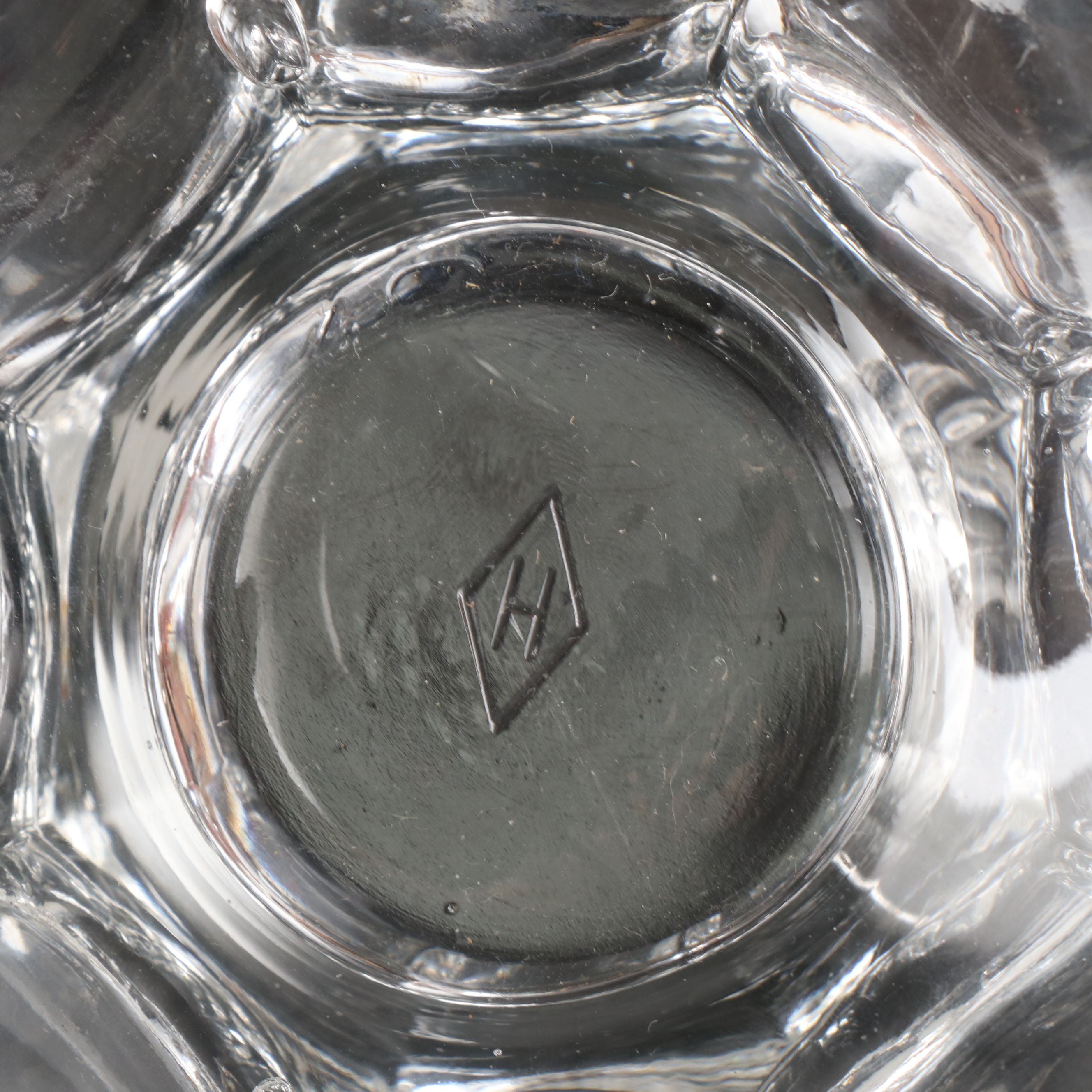 Heisey Glass "Colonial Clear" Punch Bowl with Stand, Cups and Ladle