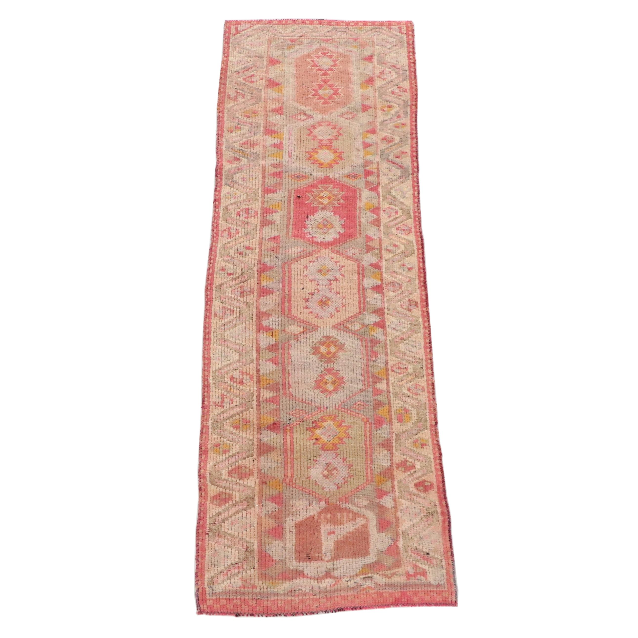 2'8 x 8'9 Hand-Knotted Turkish Anatolian Carpet Runner