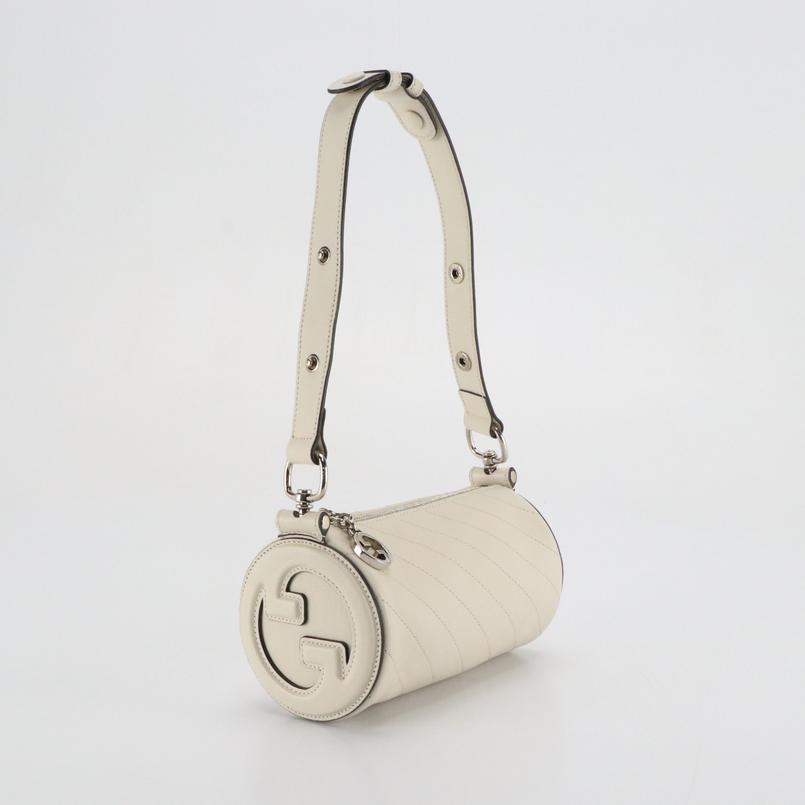 CANCER: Gucci Mini Blondie Barrel Bag in Ivory Diagonal Quilted Calf Leather