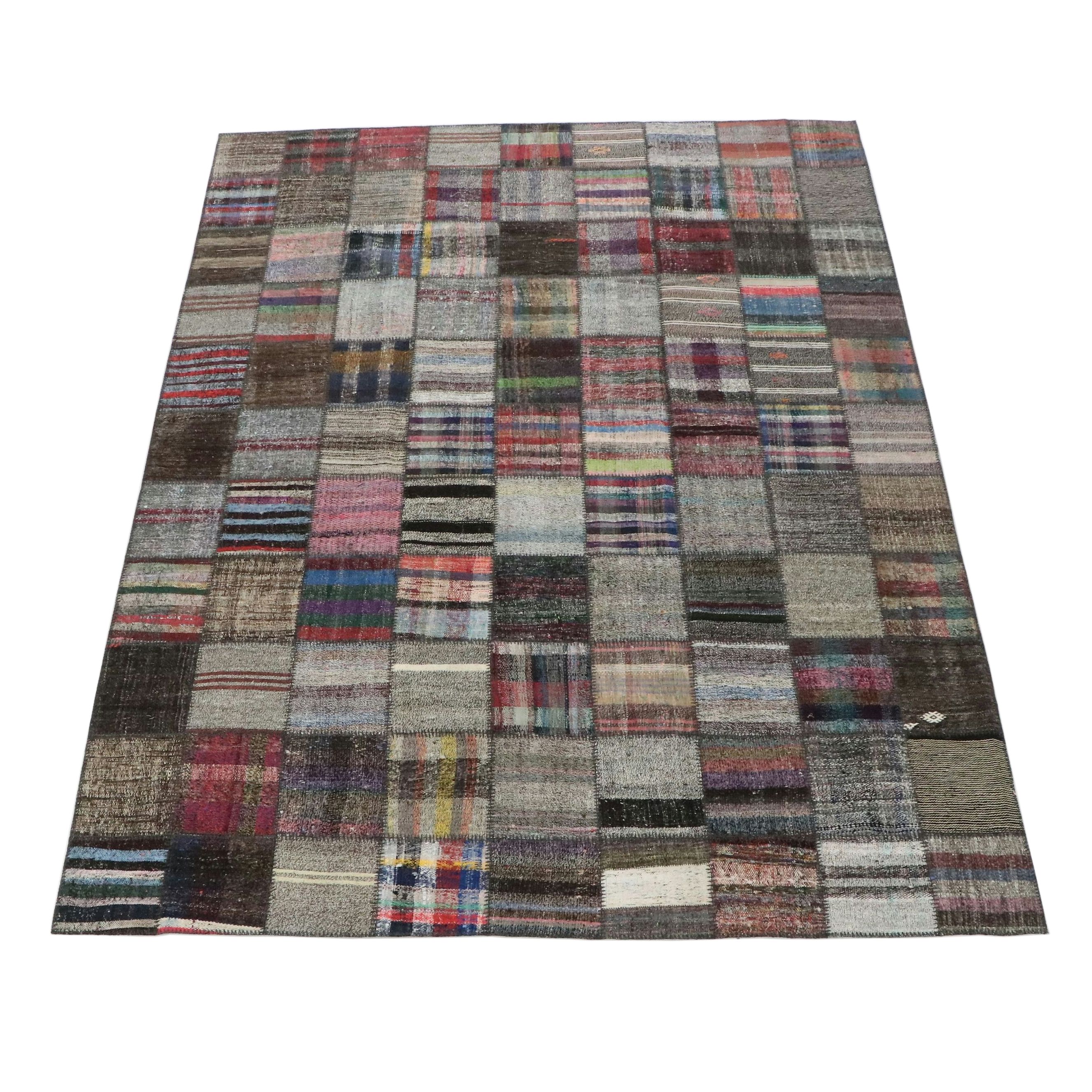8'10 x 11'6 Mixed Technique Turkish Patchwork Kilim Area Rug