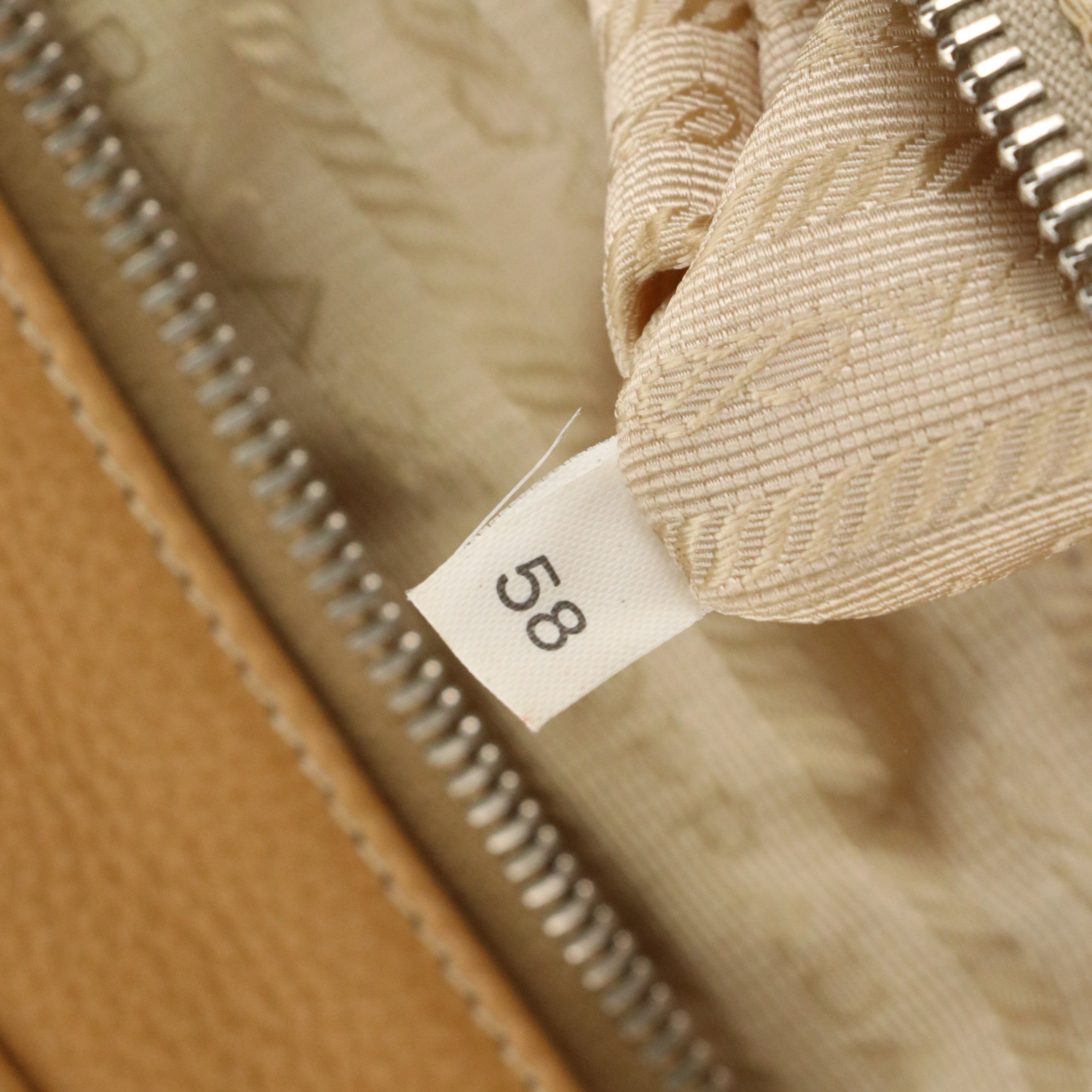 Prada Domed Zip-Around Shoulder Bag in Tan Vitello Daino Leather