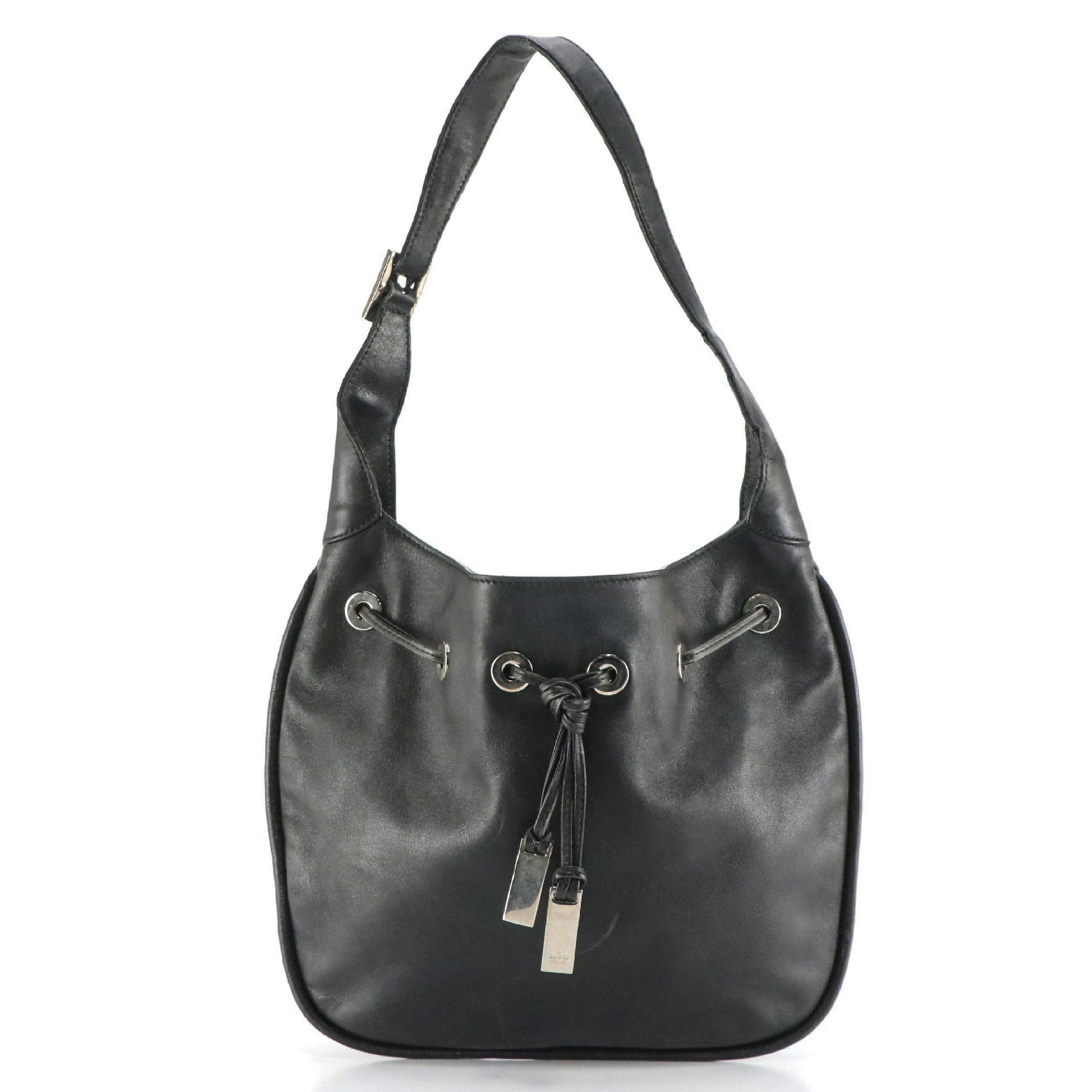 Gucci Hobo Shoulder Bag in Black Calfskin Leather