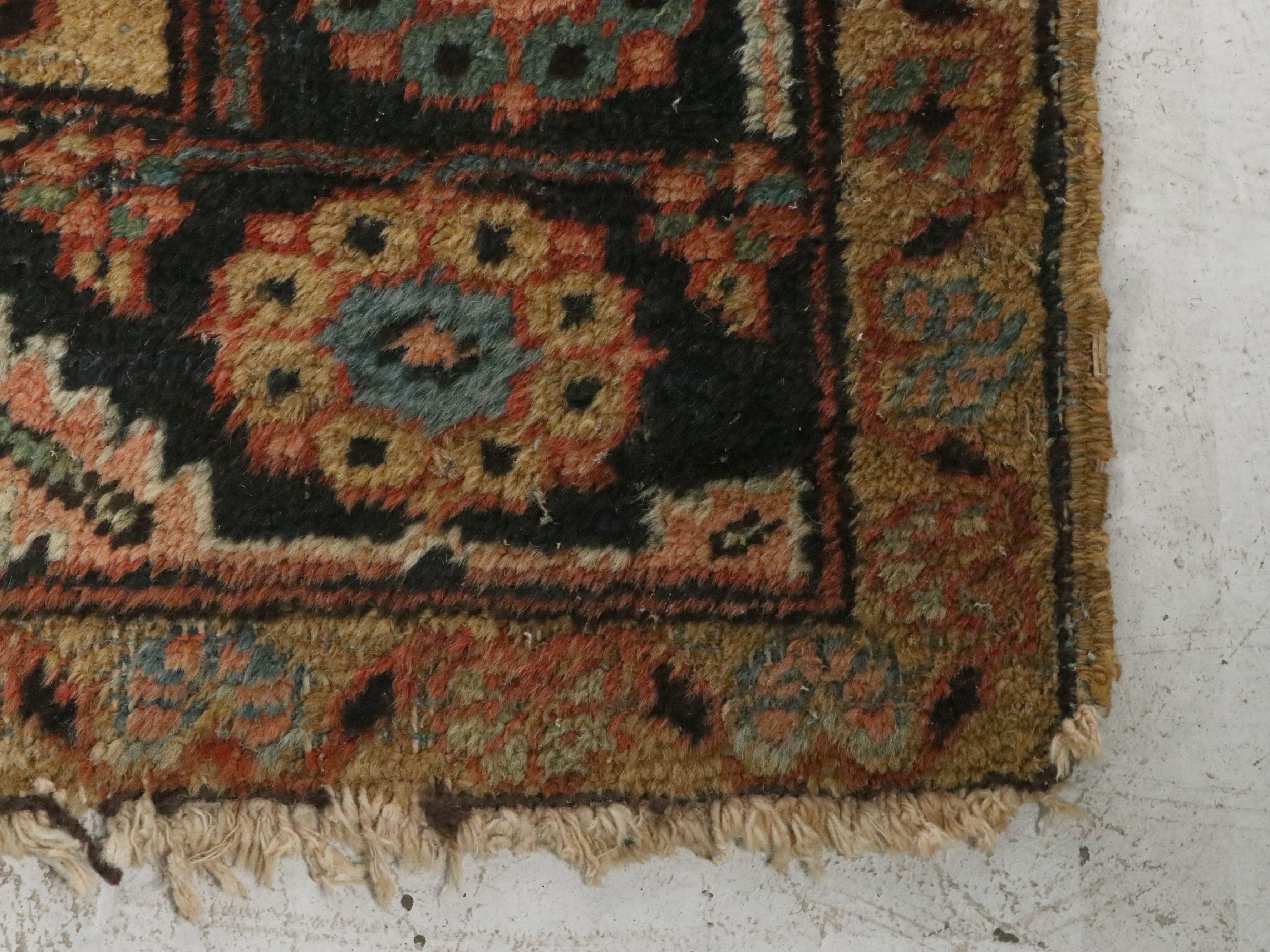 Antique 9' x 11'8 Hand-Knotted Heriz Rug