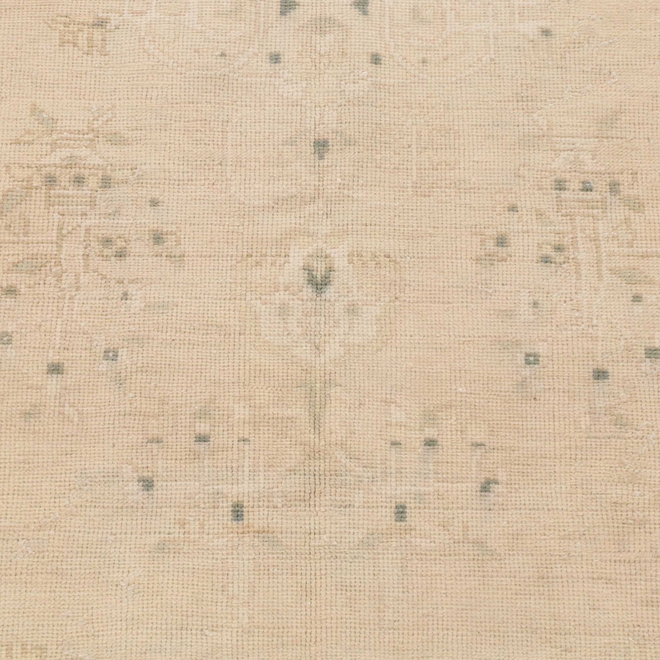5'4 x 10'1 Hand-Knotted Turkish Oushak "Ghost" Style Area Rug
