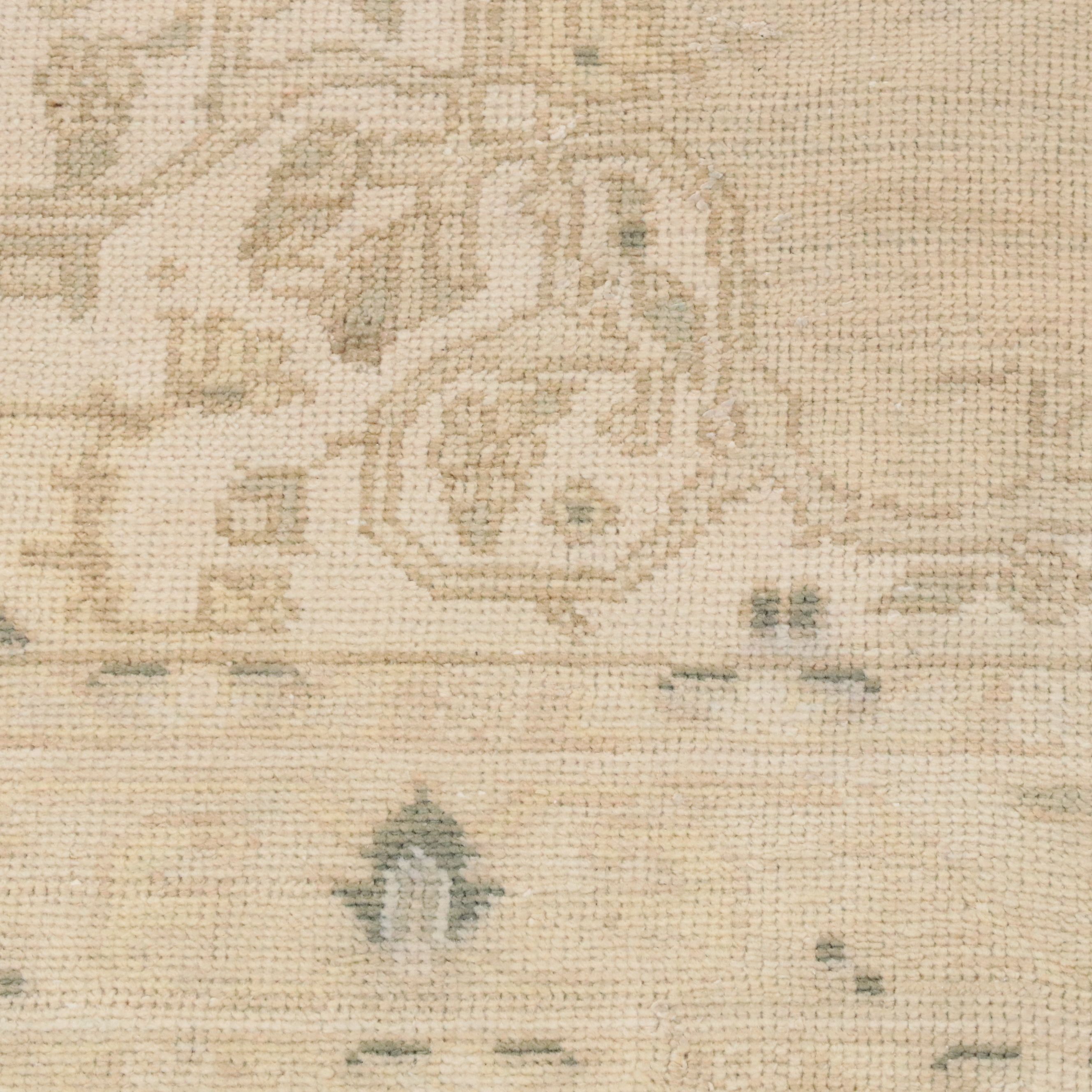 5'4 x 10'1 Hand-Knotted Turkish Oushak "Ghost" Style Area Rug