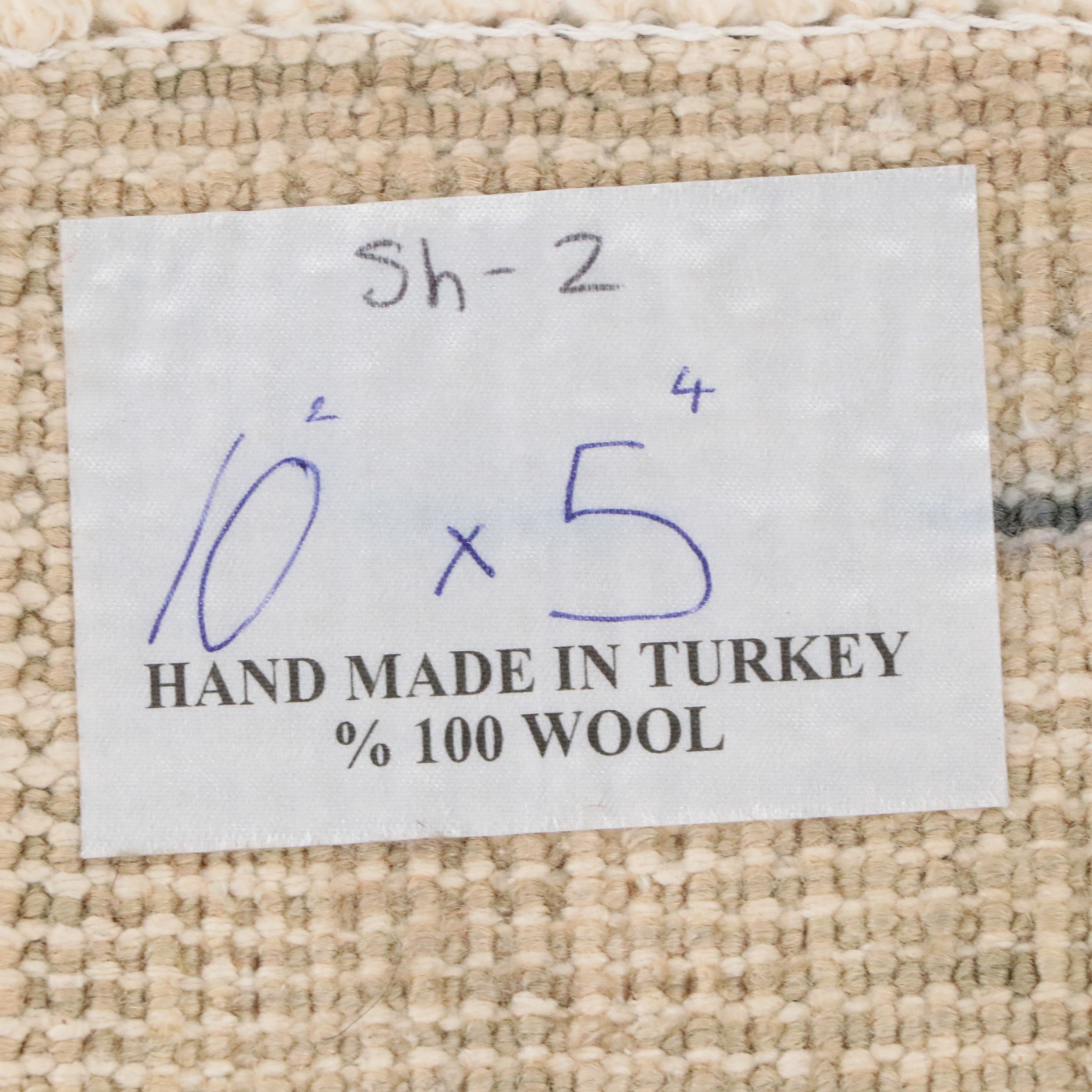 5'4 x 10'1 Hand-Knotted Turkish Oushak "Ghost" Style Area Rug