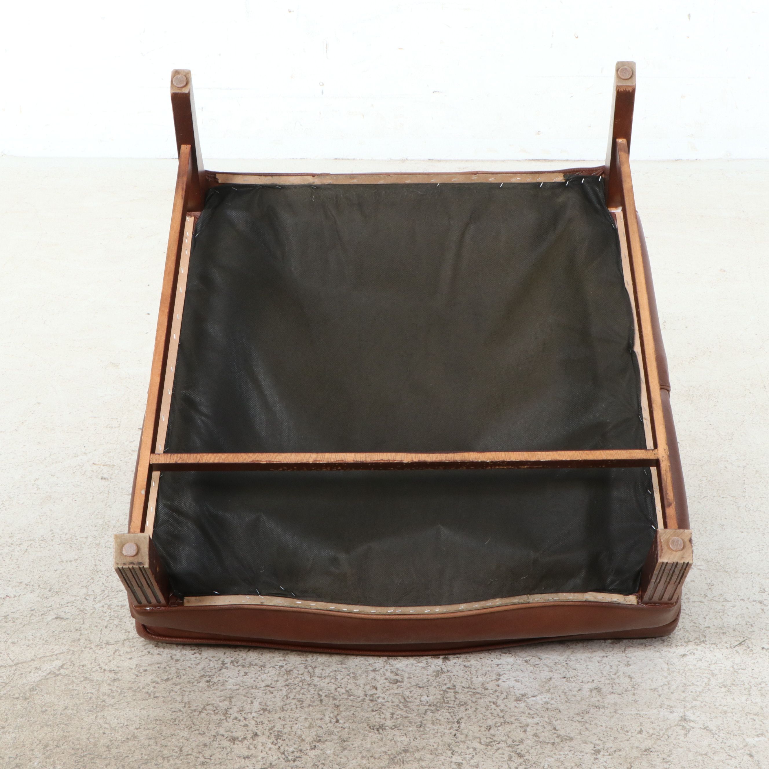 Fairfield Chippendale Style Leather Wingback Chair and Ottoman