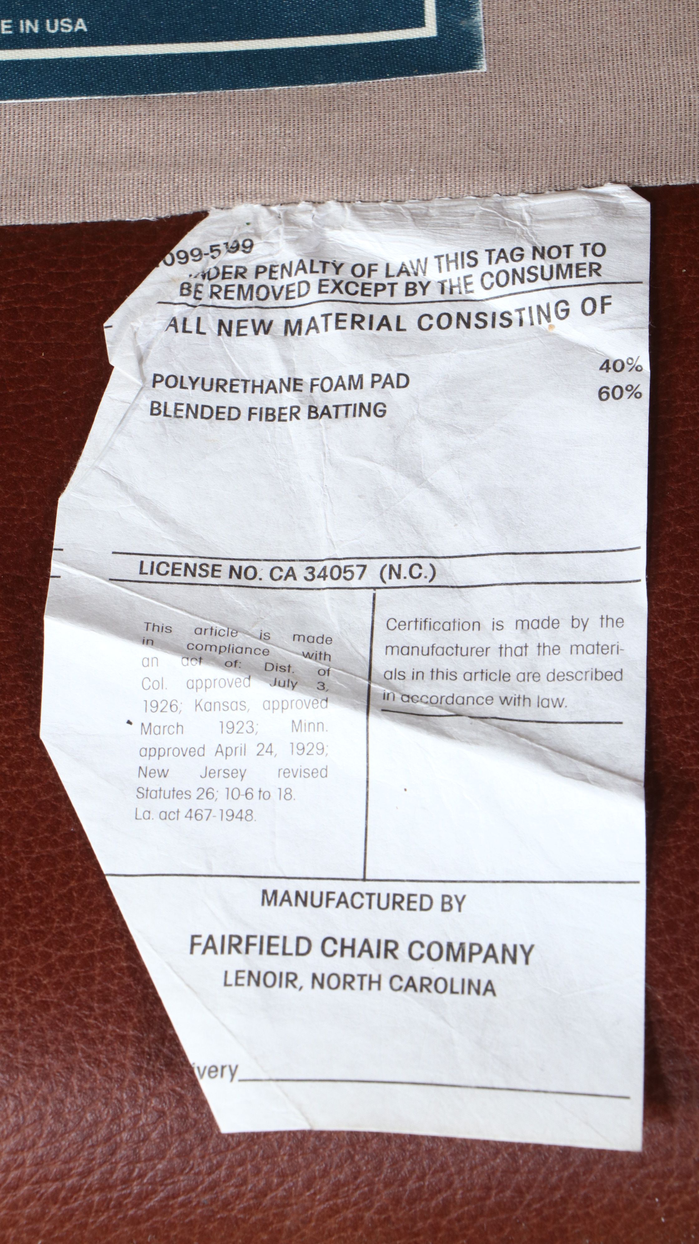 Fairfield Chippendale Style Leather Wingback Chair and Ottoman