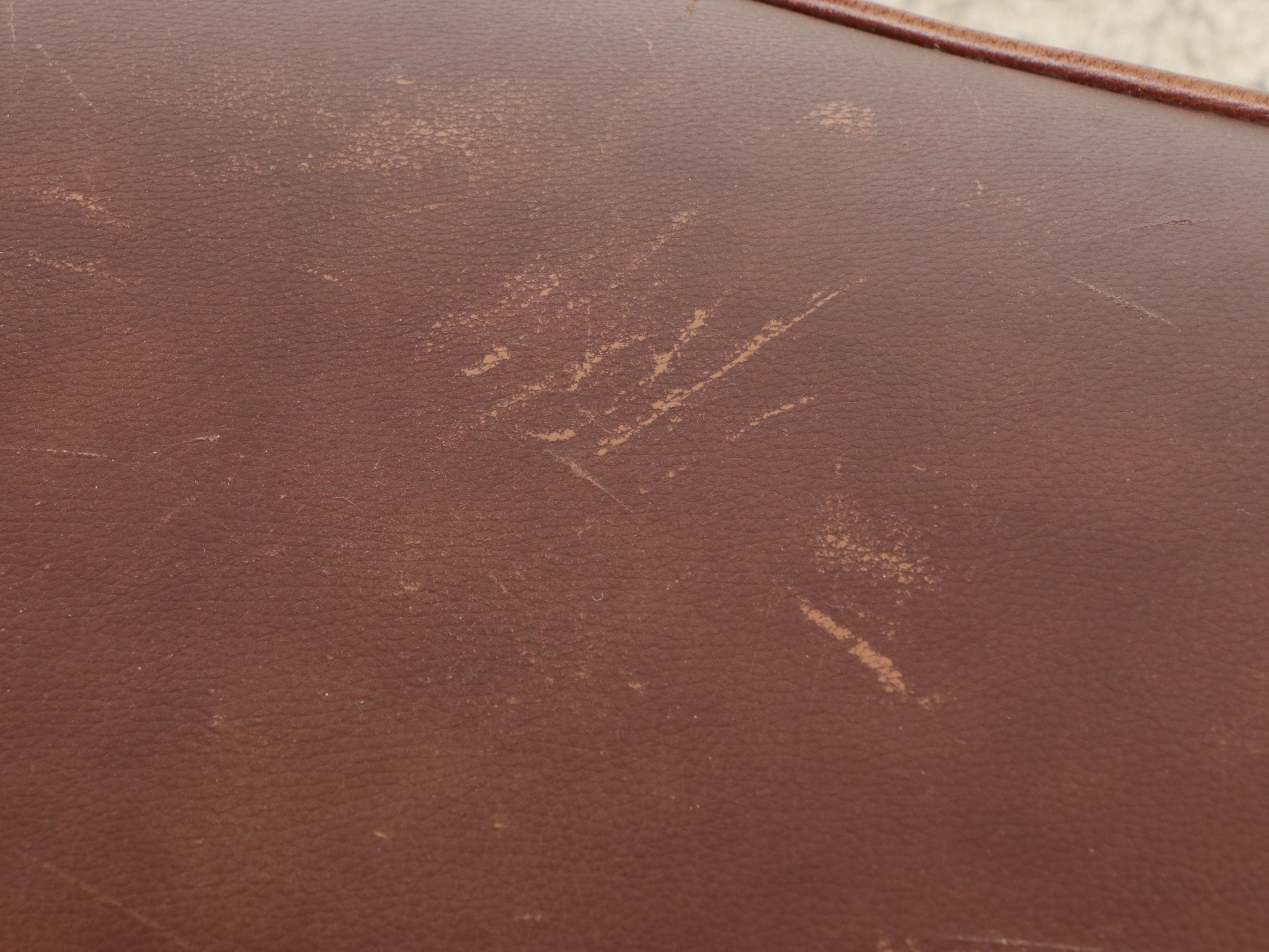 Fairfield Chippendale Style Leather Wingback Chair and Ottoman