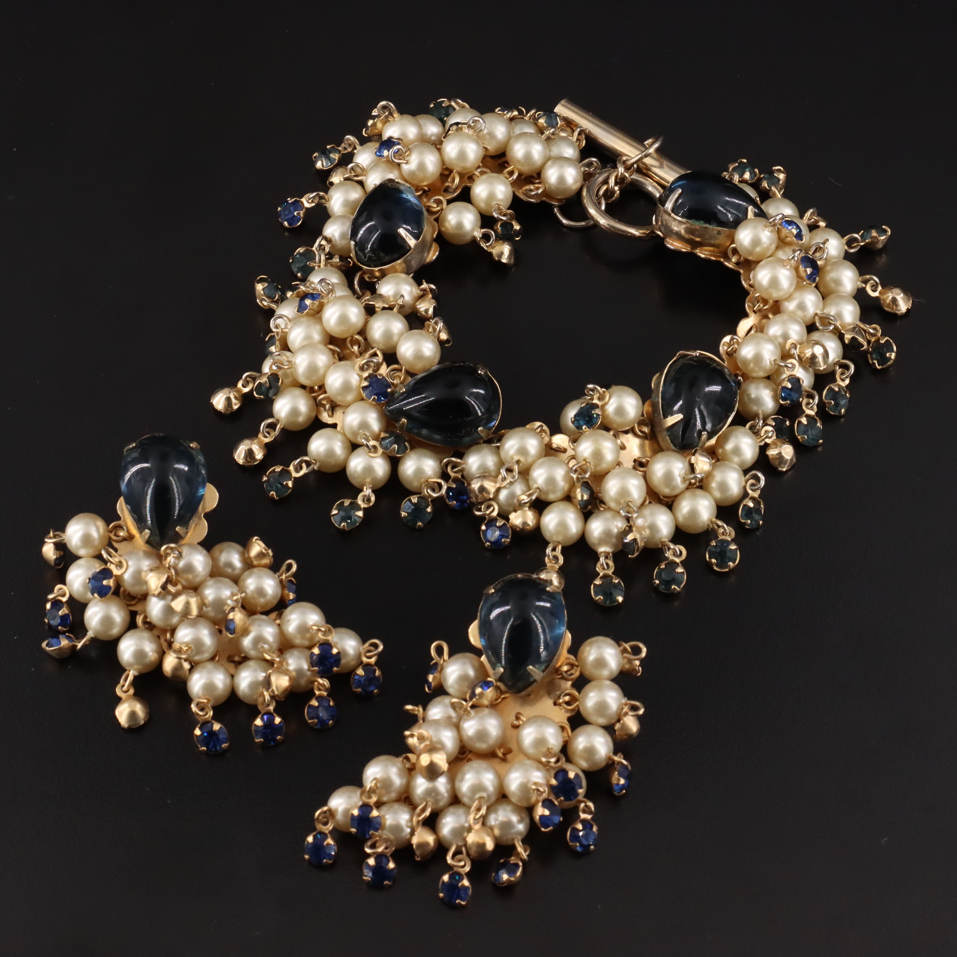 1960s Imitation Pearl, Rhinestone and Glass Parure