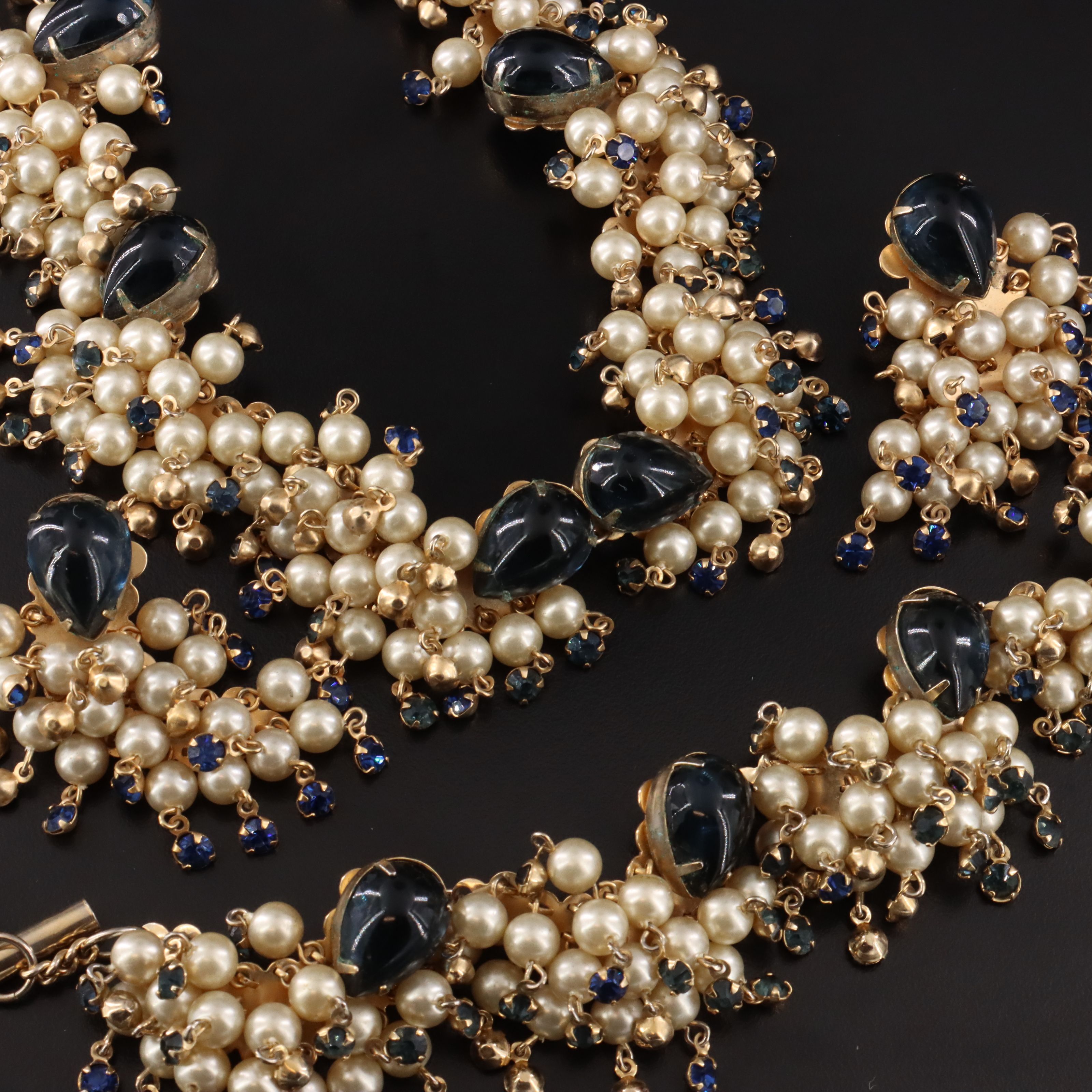 1960s Imitation Pearl, Rhinestone and Glass Parure