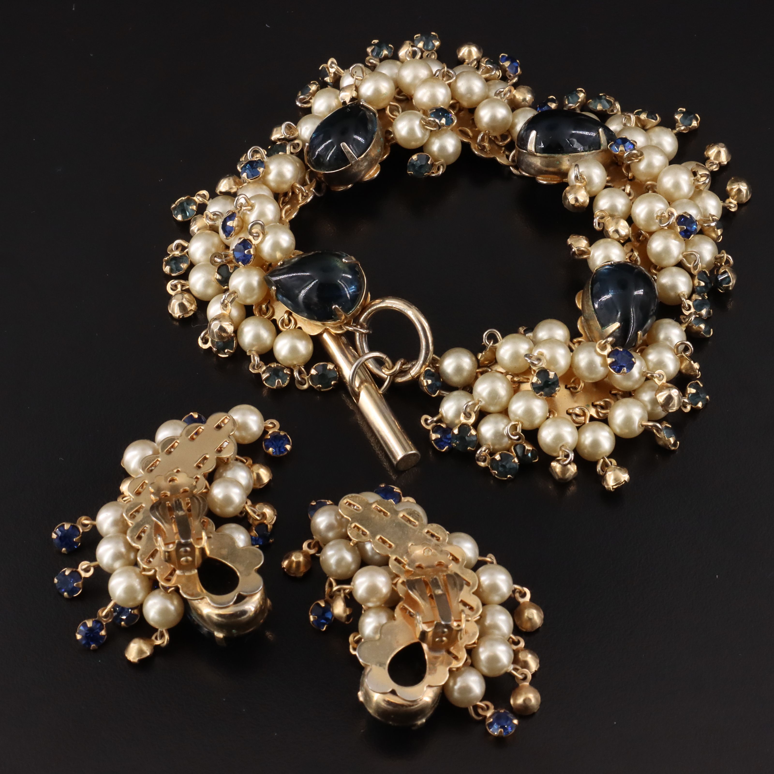 1960s Imitation Pearl, Rhinestone and Glass Parure