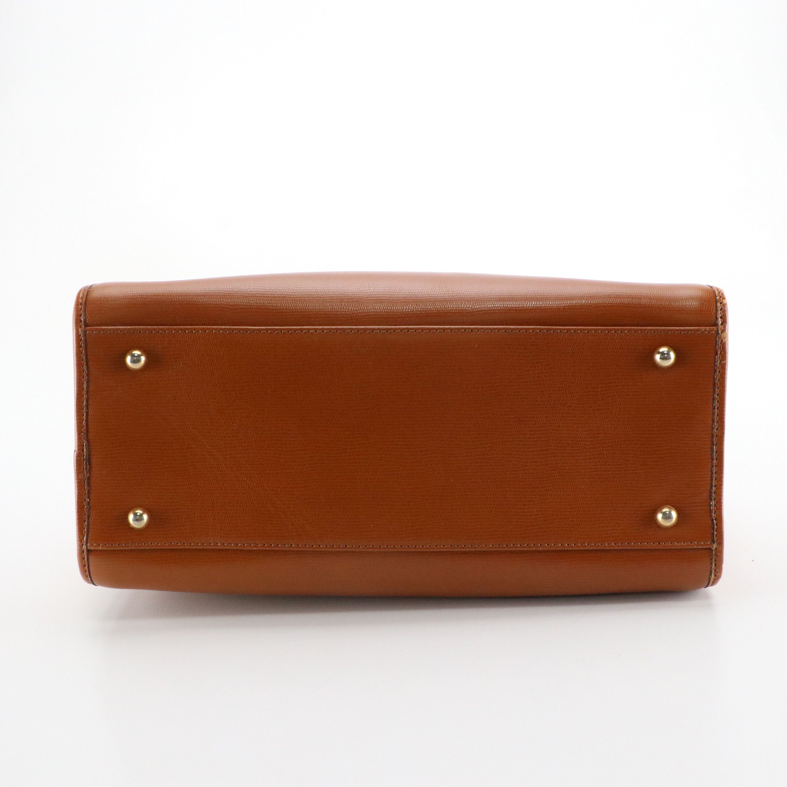 Celine Zip Around Two-Way Bag in Caramel Brown Leather