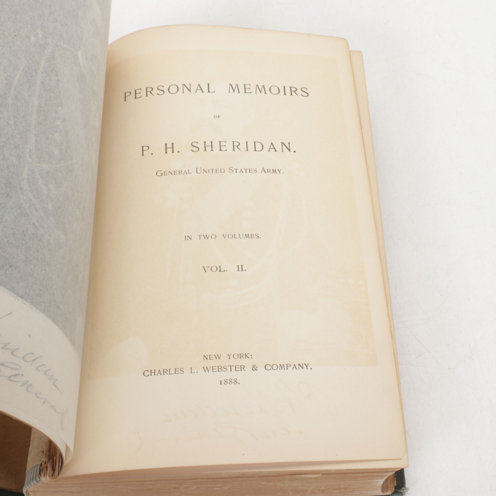 First Edition "Personal Memoirs of P. H. Sheridan" Vol. II, 1888