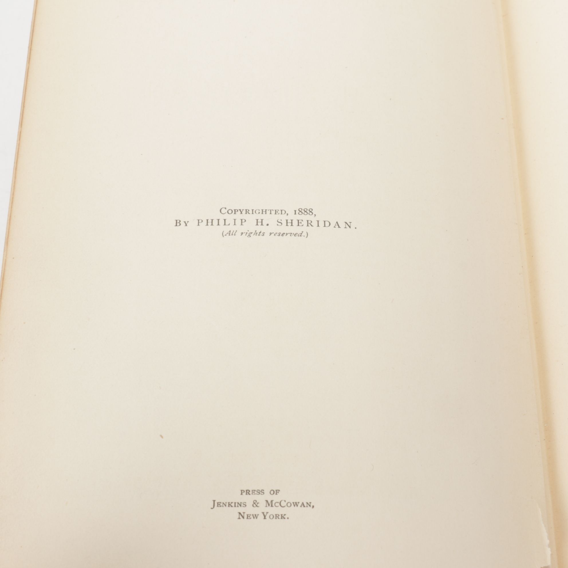 First Edition "Personal Memoirs of P. H. Sheridan" Vol. II, 1888