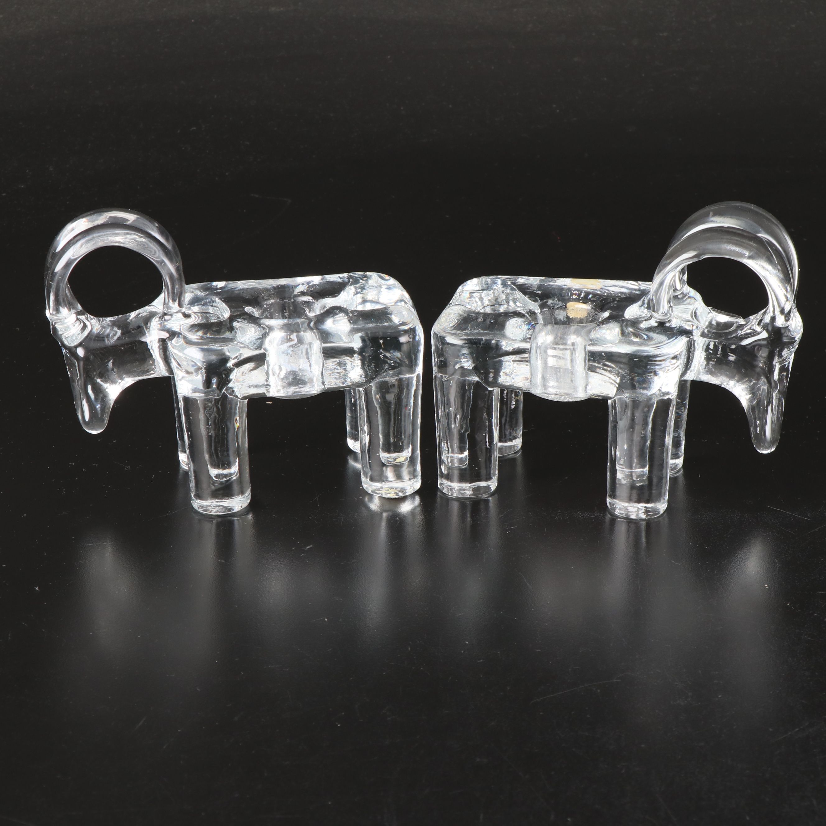 Kosta Boda Ram Figural Candle Holders Designed by Bertil Vallien