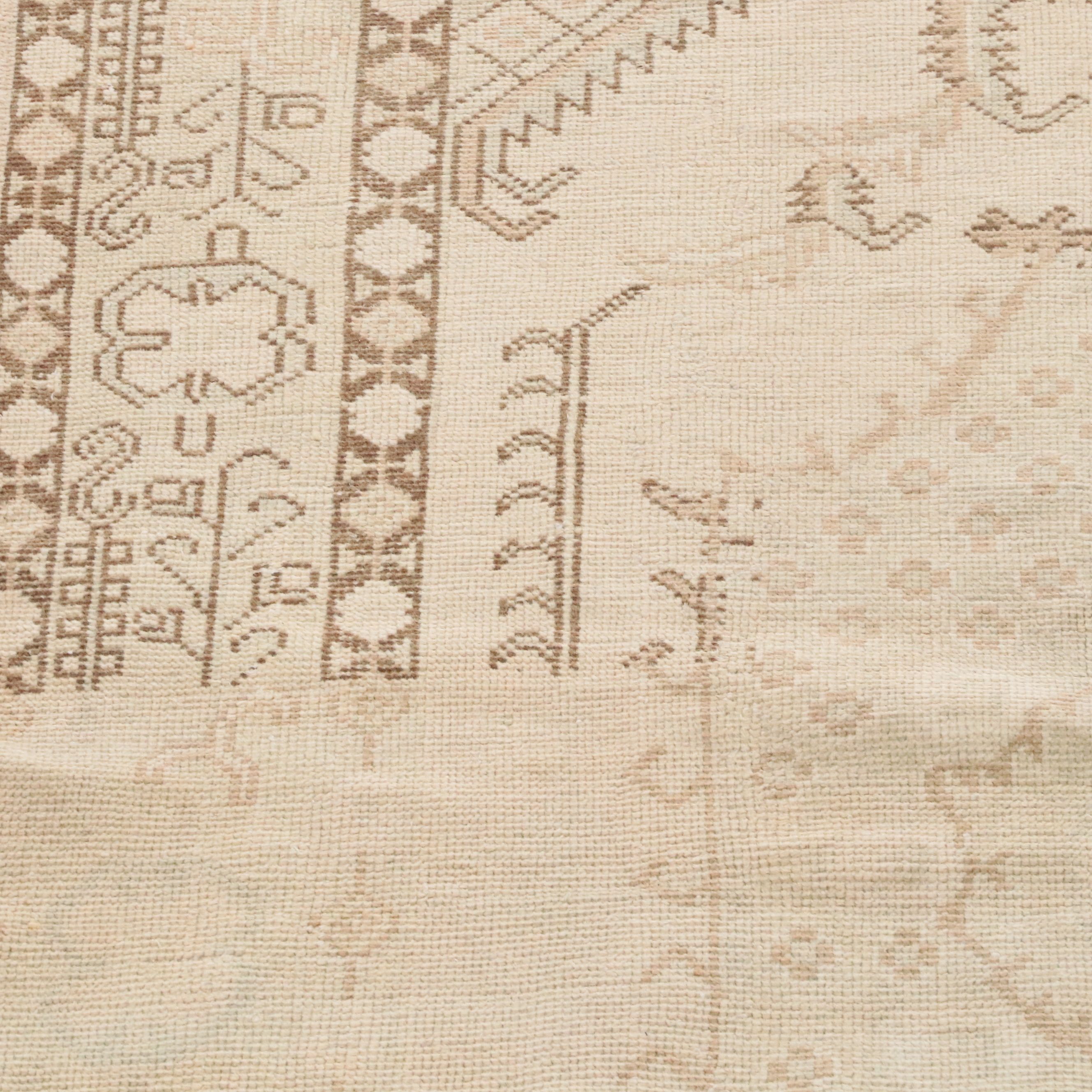 5'1 x 9'5 Hand-Knotted Turkish Oushak "Ghost" Area Rug